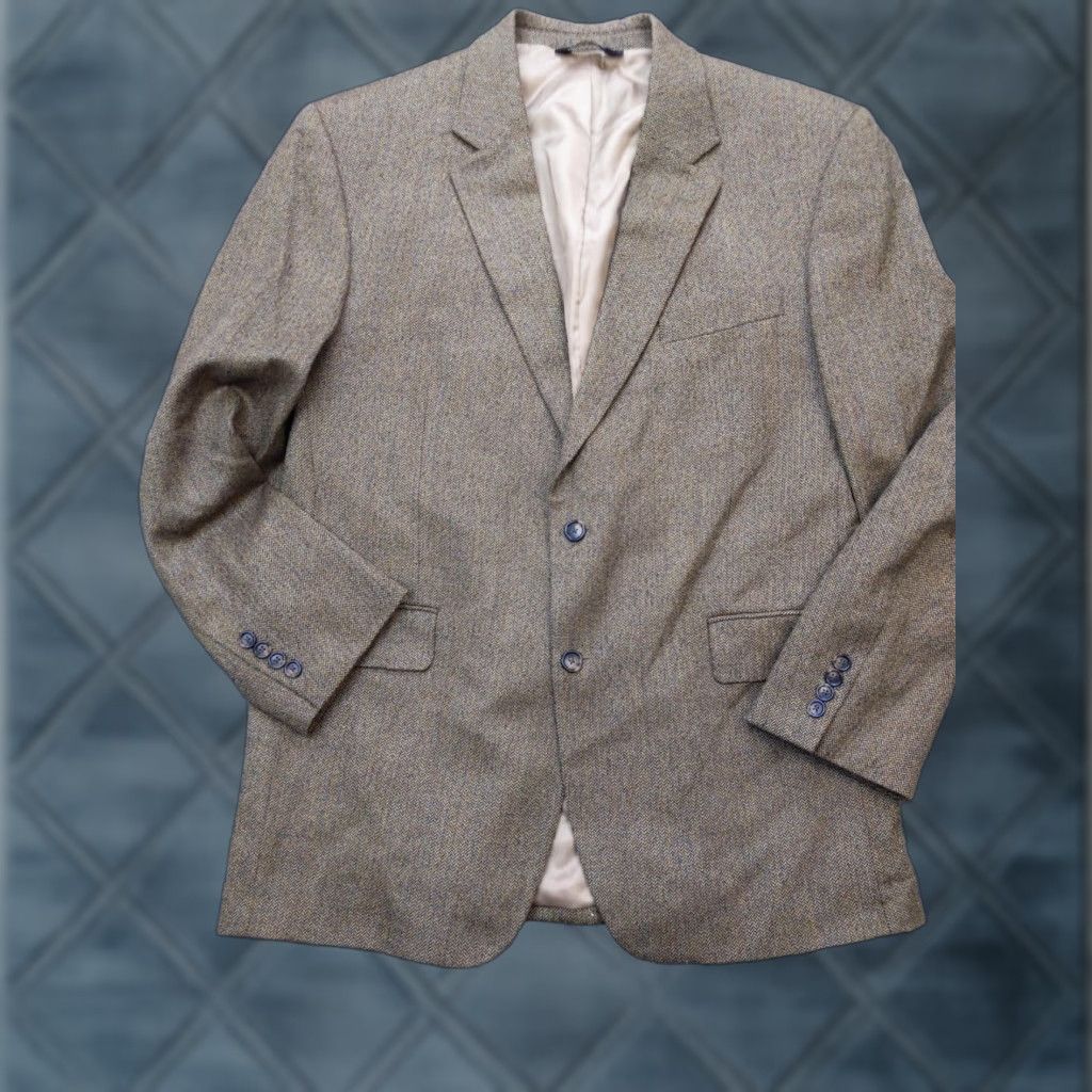 Jos. A. Bank Jos. A. Bank Sport Coat Brown Wool Herringbone Tweed 44R Mens Notch Lapel 2-Button 4-Button Sleeve Regular Jacket Coat Size US S / EU 44-46 / 1 - 1 Thumbnail
