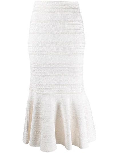 Alexander McQueen o1y0325 Midi Skirt in White Size 30" / US 8 / IT 44 - 1 Thumbnail