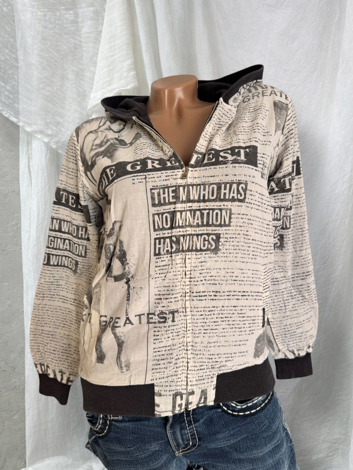 D&G Dolce & Gabbana x Mohamed Ali Gazette Printed Zip Hoodie