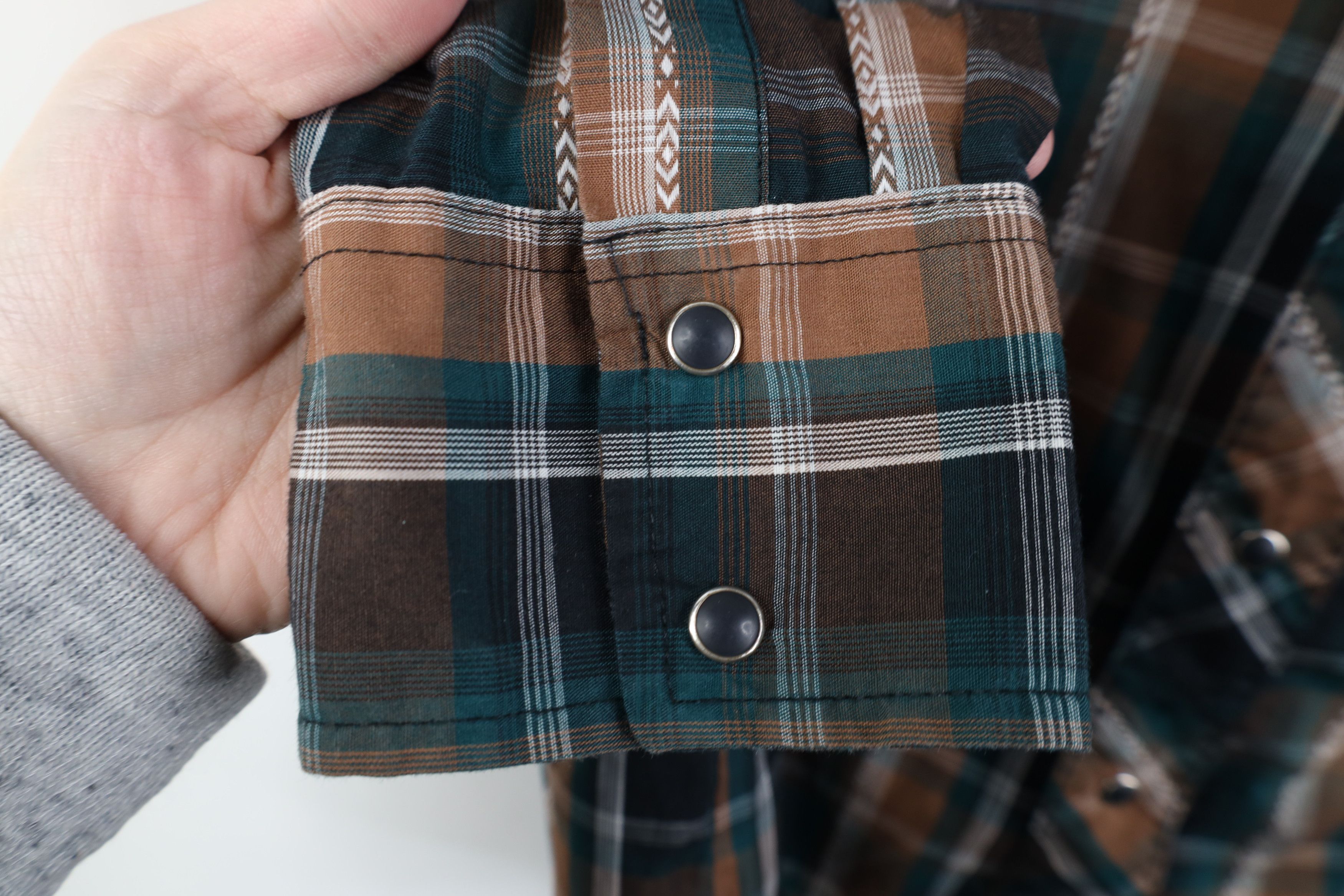Wrangler Vintage 90s Wrangler Western Cowboy Button Shirt Plaid Size US M / EU 48-50 / 2 - 7 Thumbnail