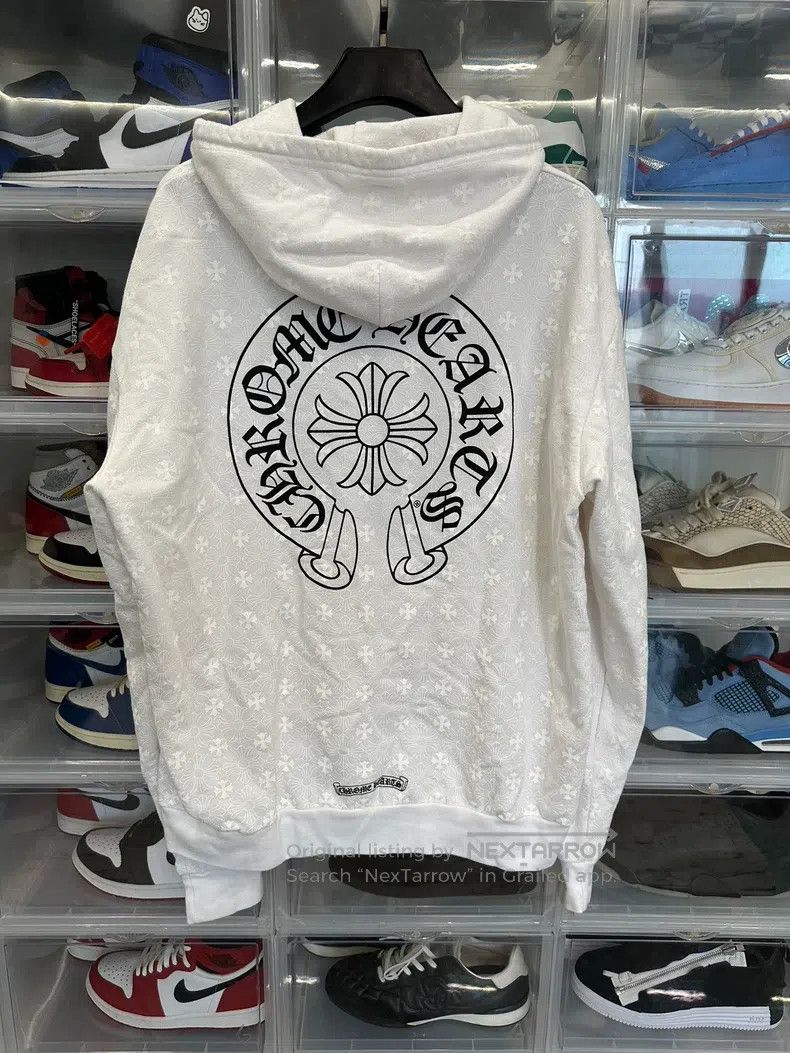 Chrome Hearts CHROME HEARTS Size L White Sanskrit horseshoe zipper hoodie Size US L / EU 52-54 / 3 - 3 Thumbnail
