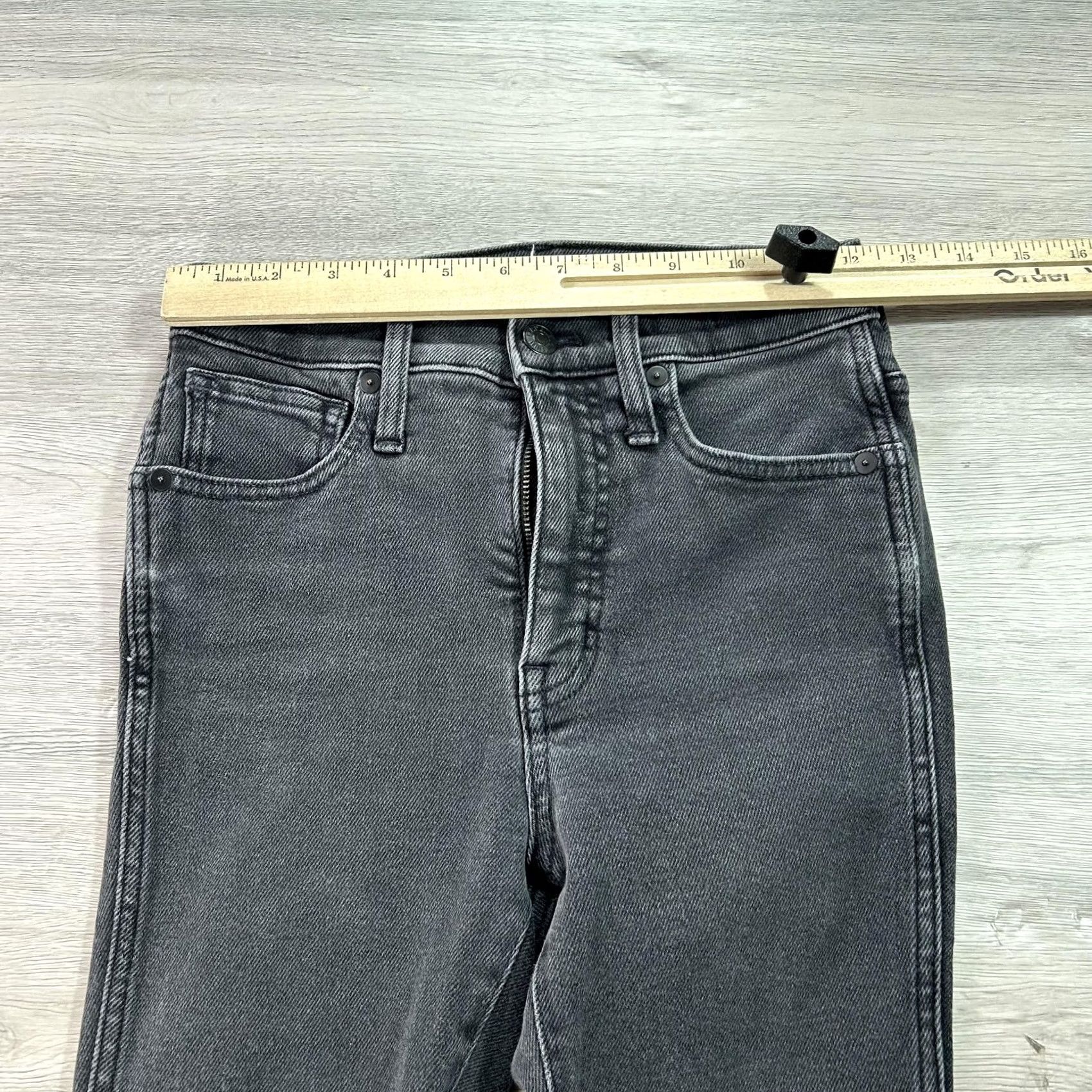 Madewell Madewell Jeans Womens 25 Petite Black 10" High Rise Skinny Stretch Denim Pants Shirt? Size 42" / US 20 - 7 Thumbnail