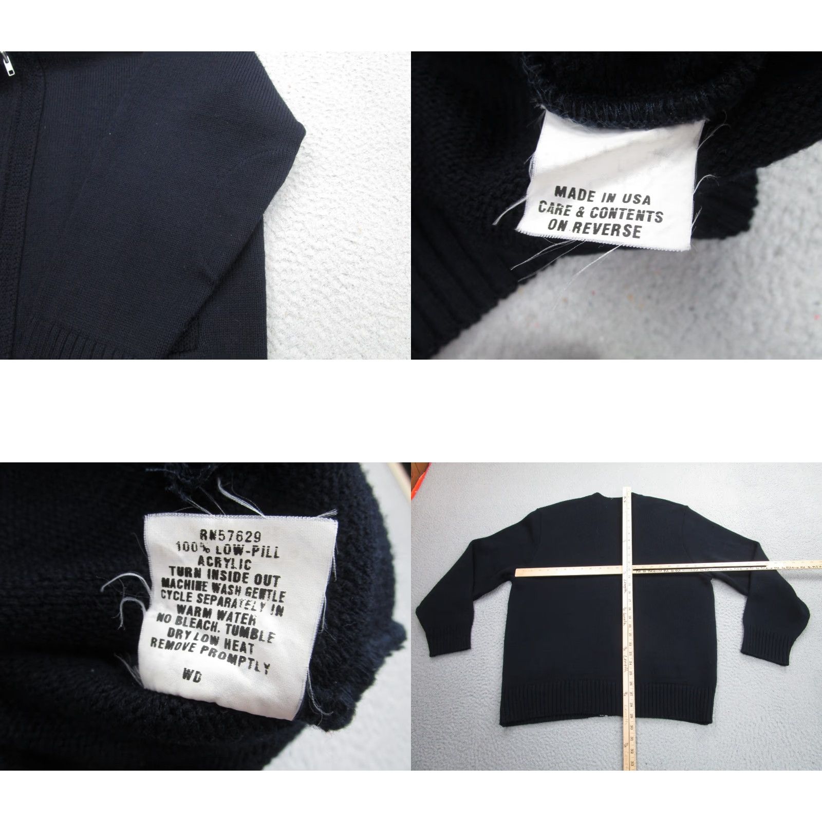 Vintage VINTAGE SFKM Cardigan Sweater Mens XL Blue Acrylic 80s Zip Knit Rockabilly USA Size US XL / EU 56 / 4 - 8 Thumbnail