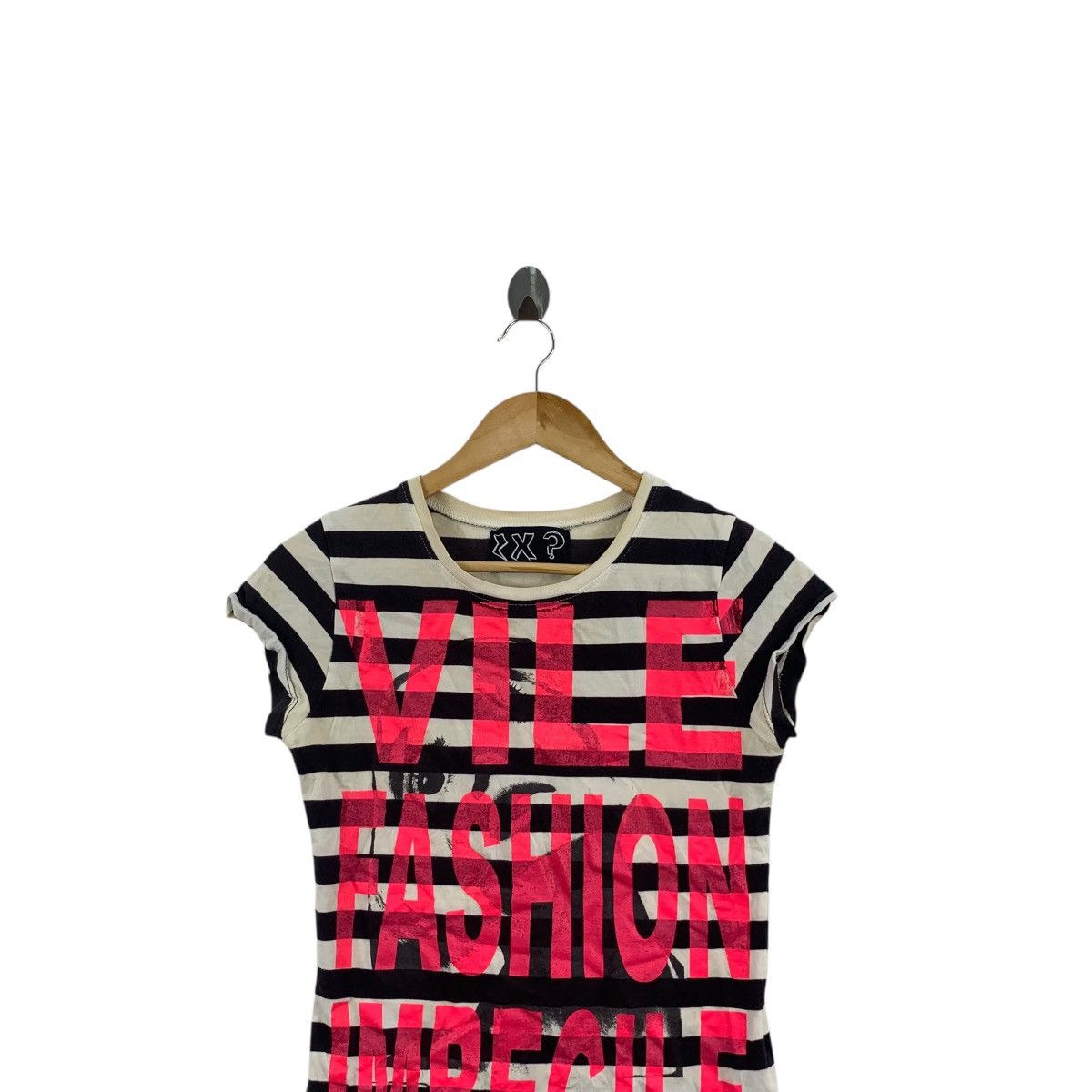 Vintage Vintage VILE FASHION IMBECILE Continental Creation Tee Shirt Size XXS / US 00 / IT 34 - 2 Thumbnail