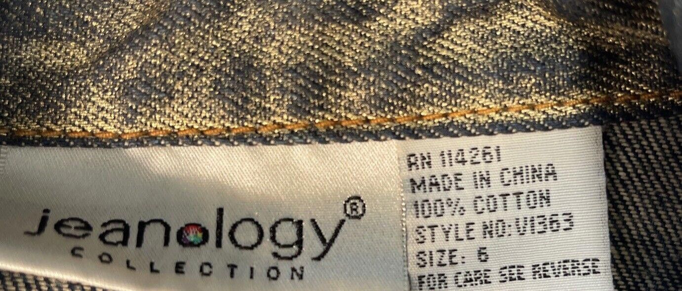 Designer Y2K 90s Jeanology Trucker Jacket SZ 6 Size M / US 6-8 / IT 42-44 - 4 Thumbnail