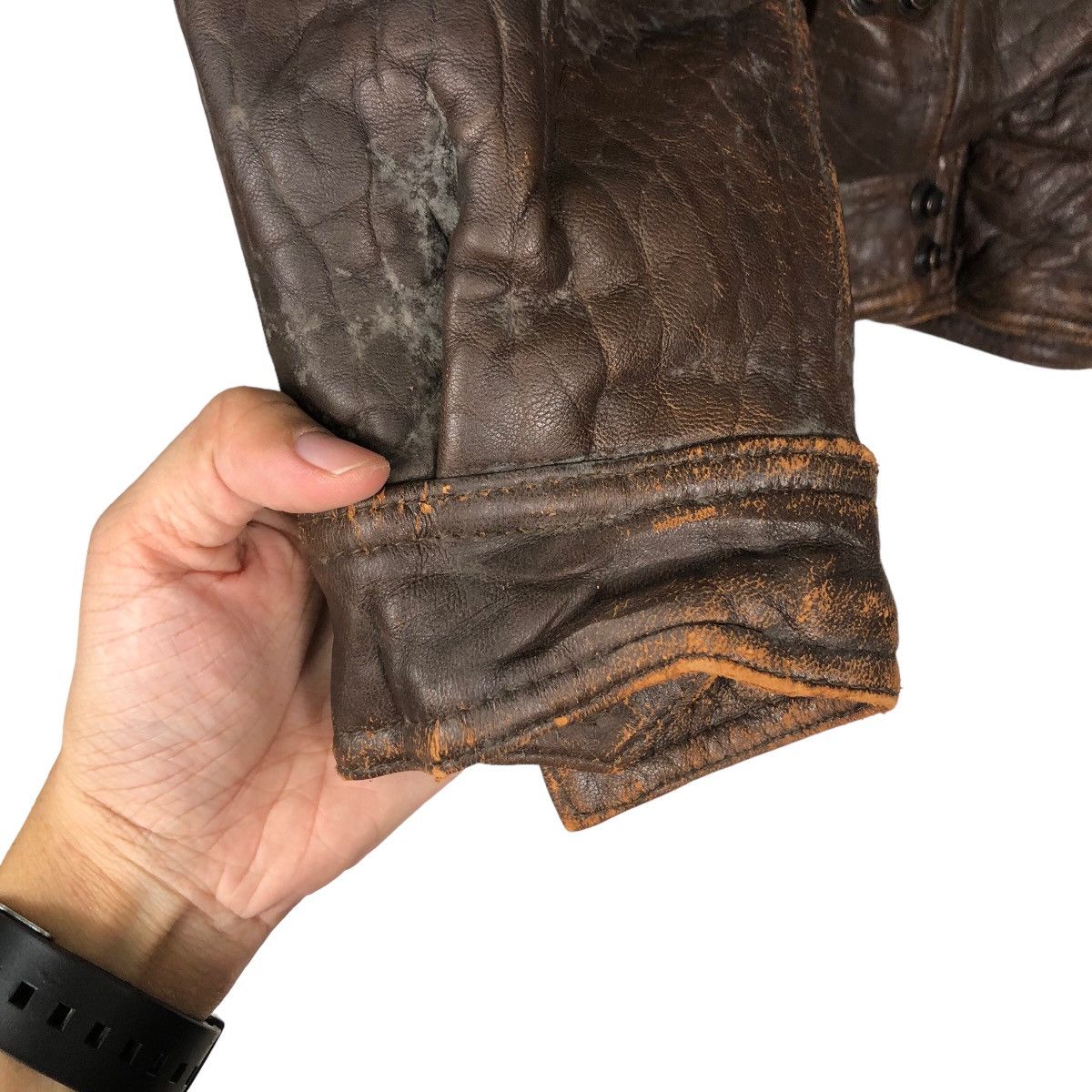 Japanese Brand 🔥Vtg Leather Jacket Wind Armor Mink Fur Collar Issey Miyake Size US L / EU 52-54 / 3 - 14 Thumbnail