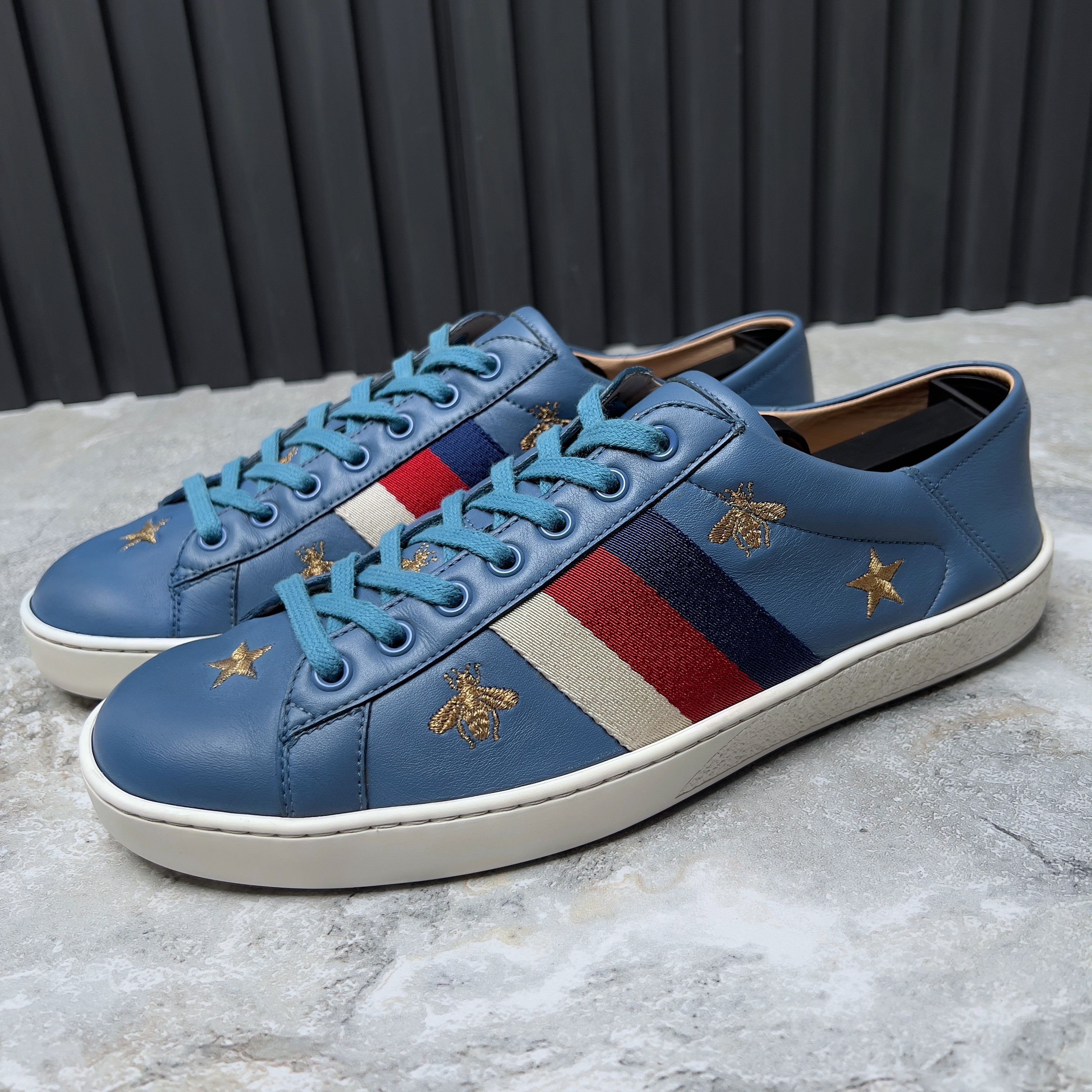 Gucci Ace Sneaker Stars Bees Embroidery Collapsible heels