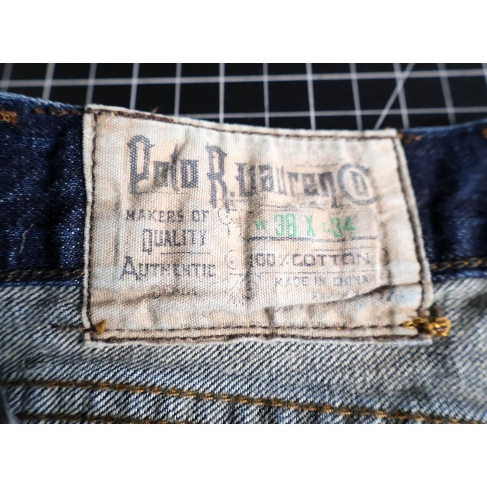 Polo Ralph Lauren Polo Ralph Lauren Jeans Slim Straight 38 x 34 Blue Denim Cotton 5-Pocket Men Regular Vintage: No Size US M / EU 48-50 / 2 - 3 Thumbnail