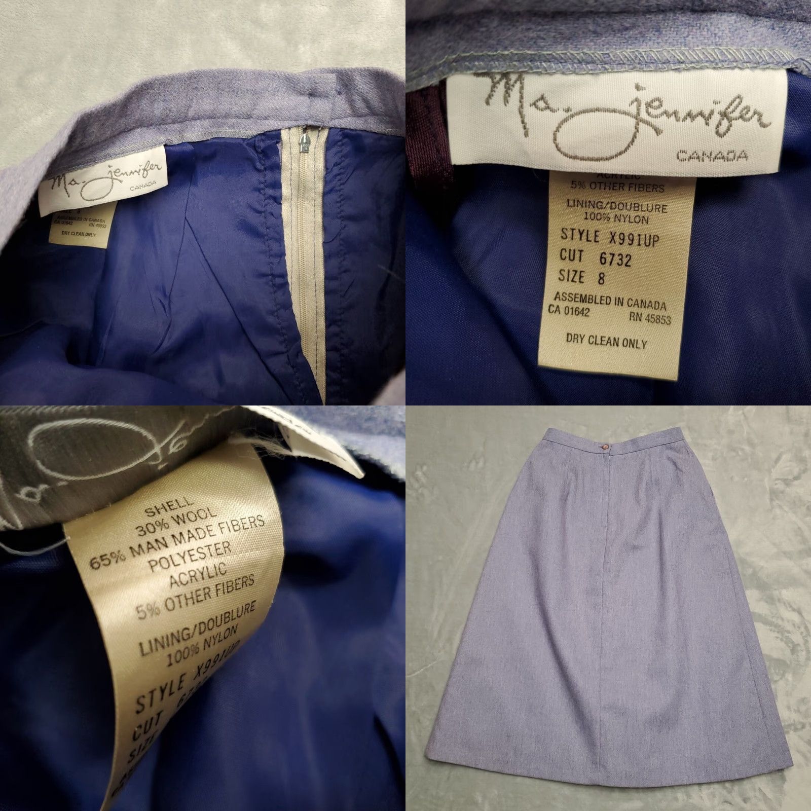 Vintage VINTAGE Jennifer Moore Outfit 2 Piece Skirt Jacket Womens Sz 8 Blue Wool Blend Minimalist 90s Retro Casual Size 30" / US 8 / IT 44 - 9 Thumbnail