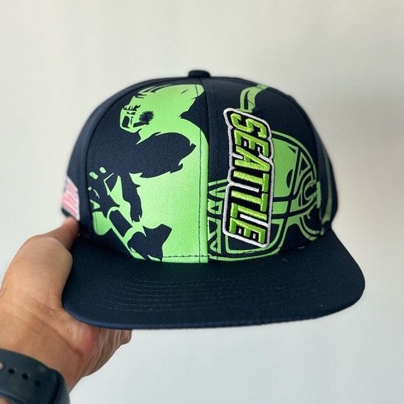 NFL NEW SEATTLE SEAHAWKS NFL FAN FLAT BILL SNAPBACK HAT Size ONE SIZE - 1 Thumbnail