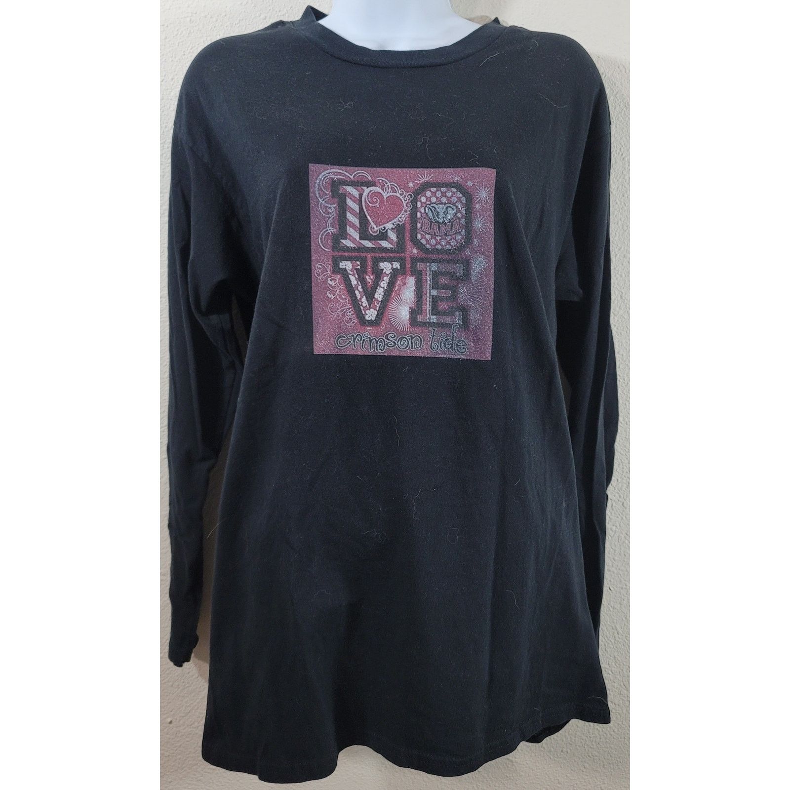 Gildan Gildan Black Red Crimson Tide Love Graphic Shirt XL Size XL / US 12-14 / IT 48-50 - 1 Thumbnail