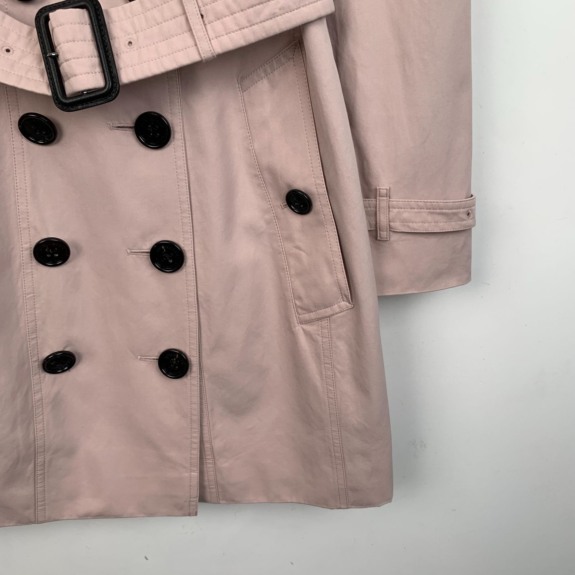 Burberry Burberry Light Purple Cotton Double-Breasted Belted Trench C Size XS / US 0-2 / IT 36-38 - 6 Thumbnail
