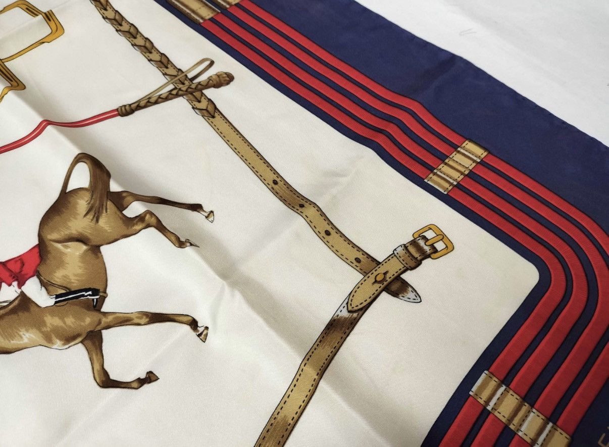 Celine Celine Paris Equestrian Jumping Pattern Silk Scarf Size ONE SIZE - 8 Thumbnail
