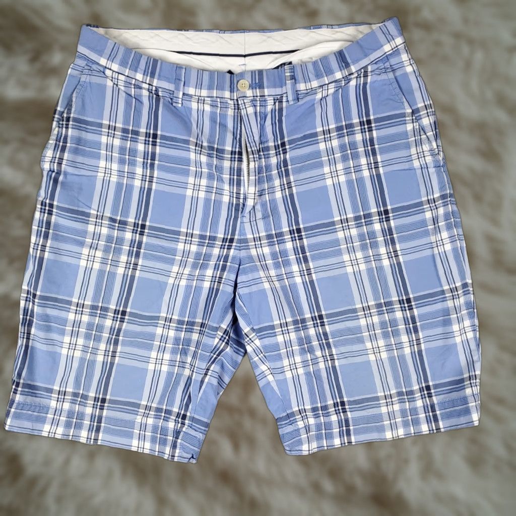 Ralph Lauren Ralph Lauren Shorts Mens Size 34 Blue White Plaid Casual Flat Front Chino Pants Shirt? Size US 34 / EU 50 - 1 Thumbnail
