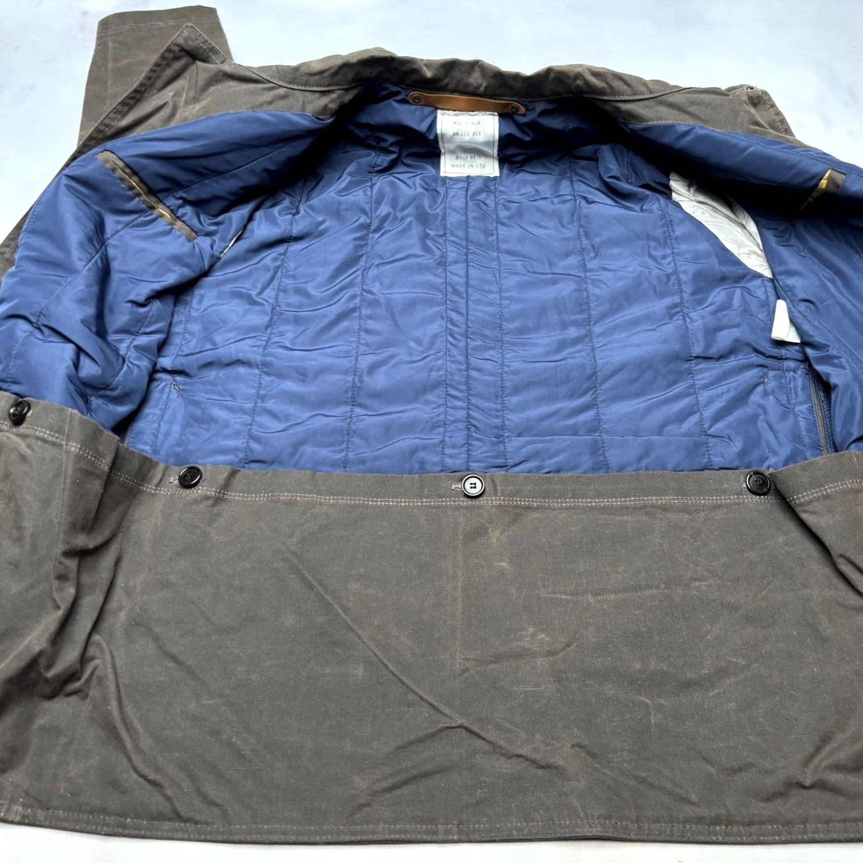 Billy Reid Billy Reid MSL ALA Waxed Cotton Chore Coat Jacket Men M Brown Rivet Oilskin Coat Size US M / EU 48-50 / 2 - 4 Thumbnail