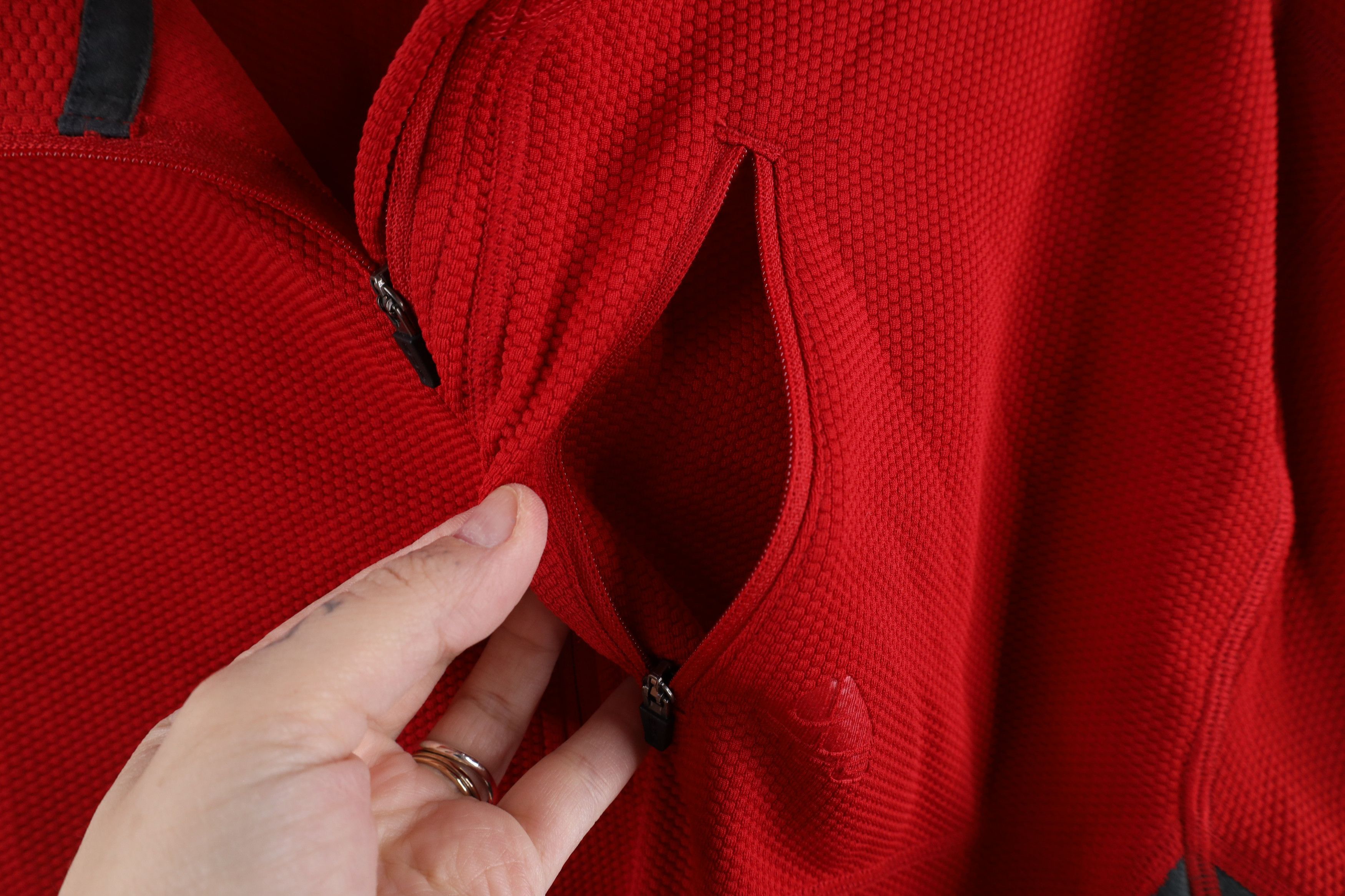 Nike × Vintage Vintage Nike ACG Swoosh Thermal Knit Half Zip Top Red Size US XL / EU 56 / 4 - 5 Thumbnail