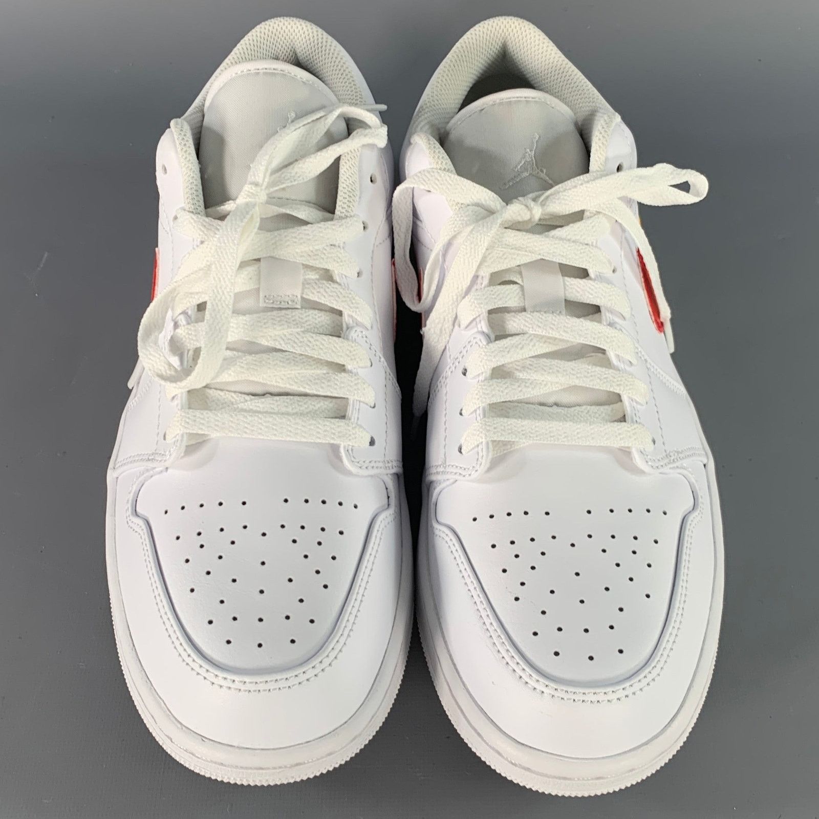 Nike Air Jordan 1 Low Multi Color Rainbow Swoosh Leather Sneakers Size US 11 / EU 44 - 4 Thumbnail