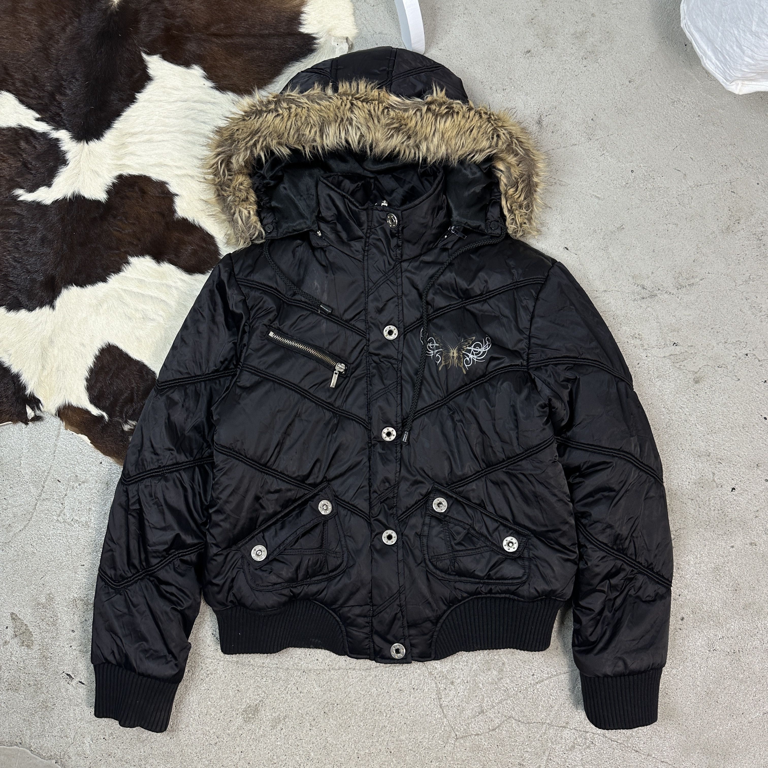 Vintage Vintage Y2K Avant Garde Puffer Faux Fur Tribal Jacket Size US XL / EU 56 / 4 - 2 Thumbnail