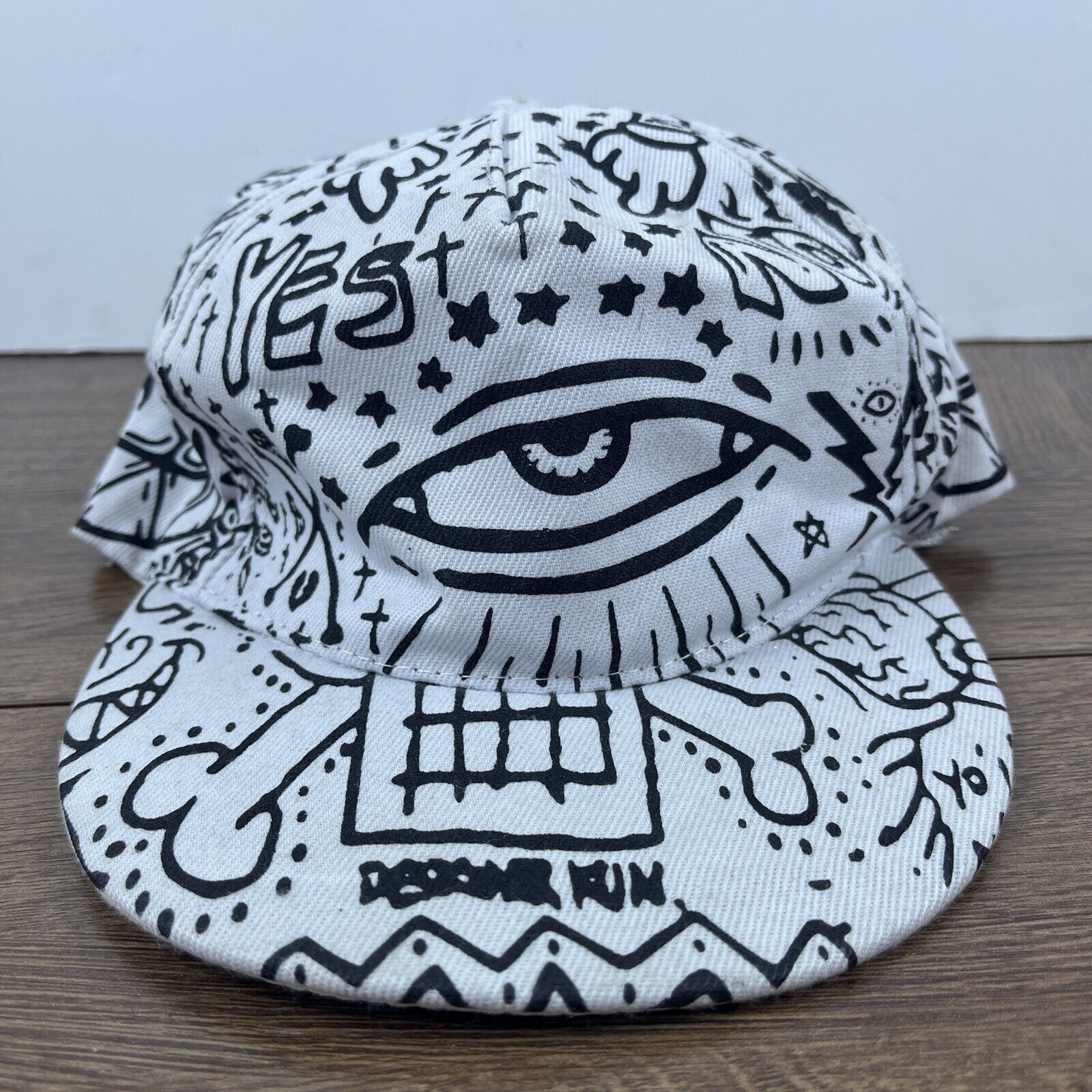 Other Eye Hat Run Eye White Hat Adjustable Adult Size Hat White Ca Size ONE SIZE - 2 Thumbnail