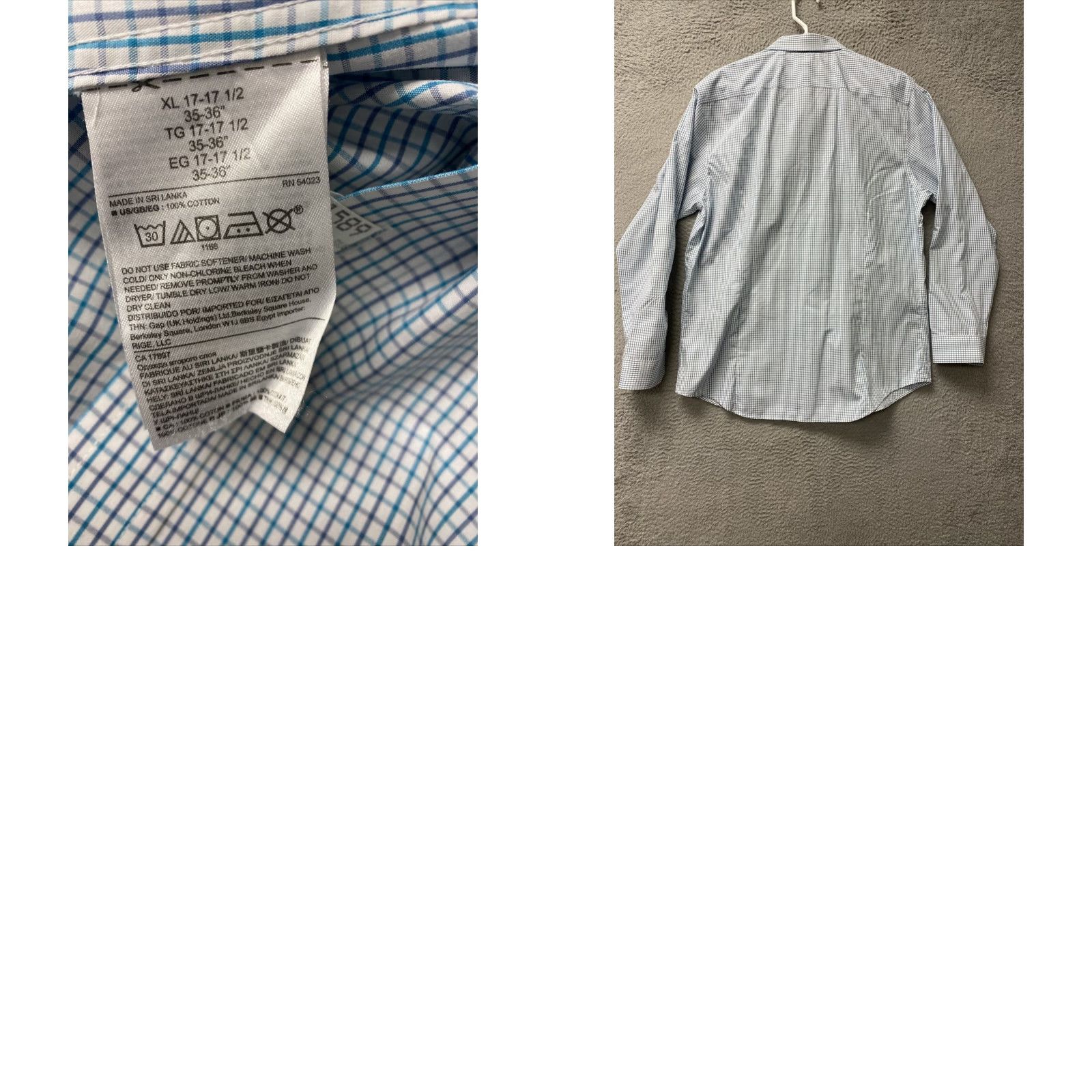 Banana Republic VINTAGE Banana Republic Men's Dress Shirt XL Blue Aqua Check Slim Fit Long Sleeve Button Down Cotton Casual Business Formal Women Size US XL / EU 56 / 4 - 8 Thumbnail