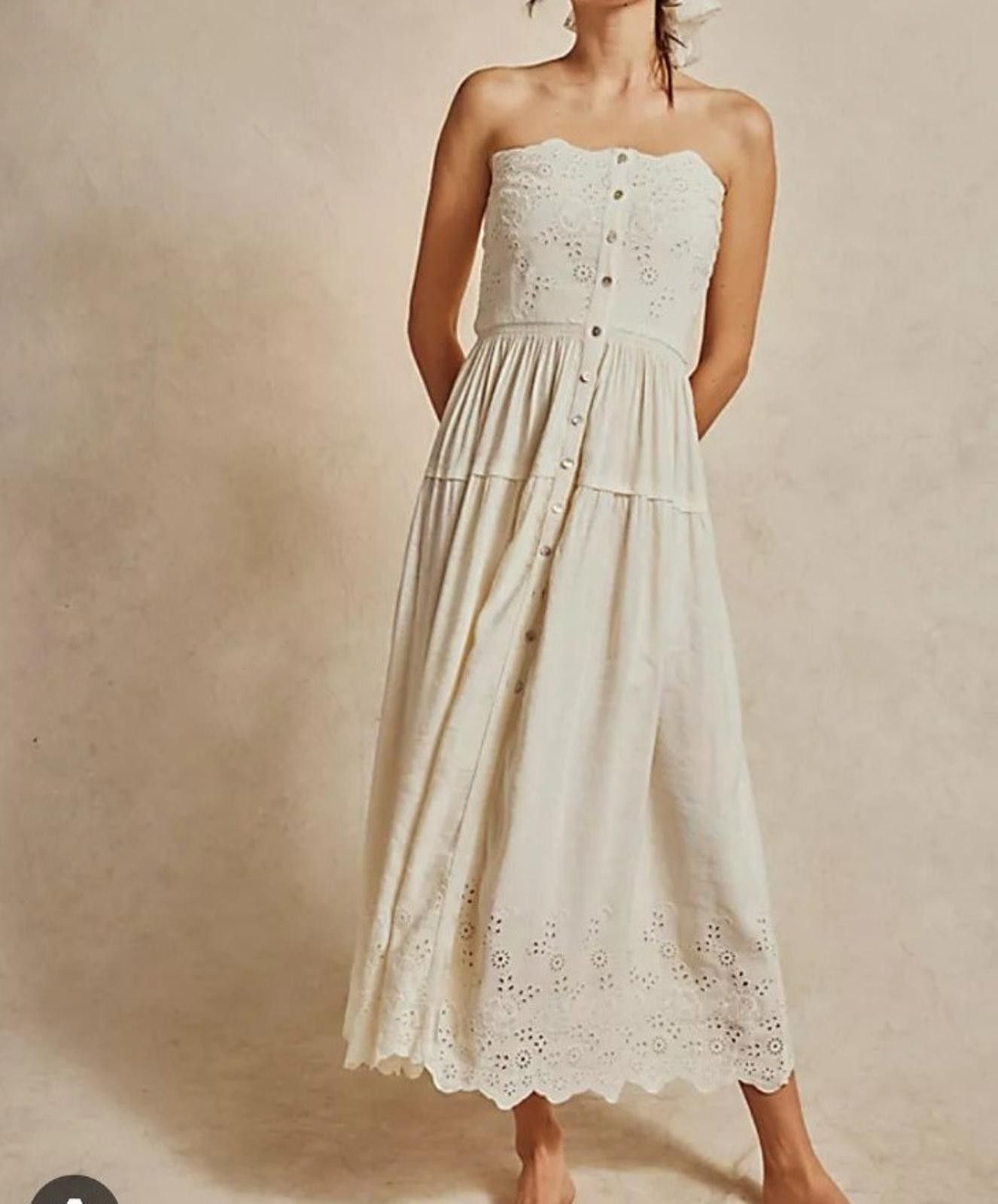 Free People NWT Free People Evelyn Eyelet Midi ress Size XS / US 0-2 / IT 36-38 - 1 Thumbnail