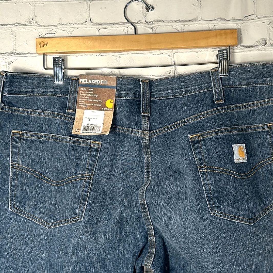 Carhartt VINTAGE Carhartt Jeans Mens Holter Relaxed Fit W40 L30 Blue 30" Inseam Mens Jeans Carhartt Relaxed Fit Jeans Blue 40W 30L Men Size US 40 / EU 56 - 4 Thumbnail