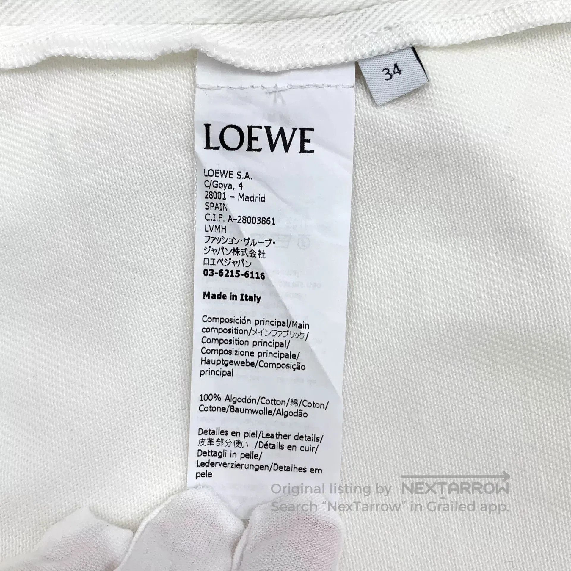 Loewe Loewe White Logo Cotton Shirt. Size XXS / US 00 / IT 34 - 7 Thumbnail