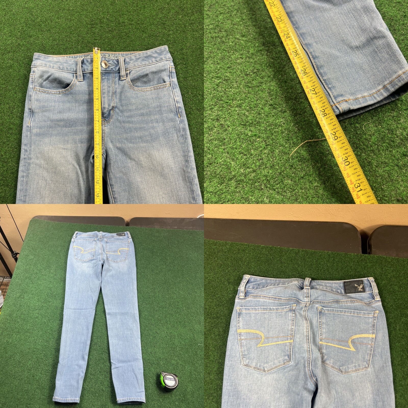 American Eagle Outfitters American Eagle Women's Jeans Size 2 Blue 360 Super Stretch Super High Rise 26x28 Size 26" / US 2 / IT 38 - 8 Thumbnail