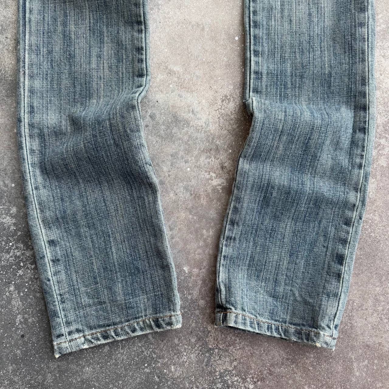 Hysteric Glamour Royal Beast Vintage Low Rise Y2K Patchwork Washed Jeans Size 27" / US 4 / IT 40 - 8 Thumbnail