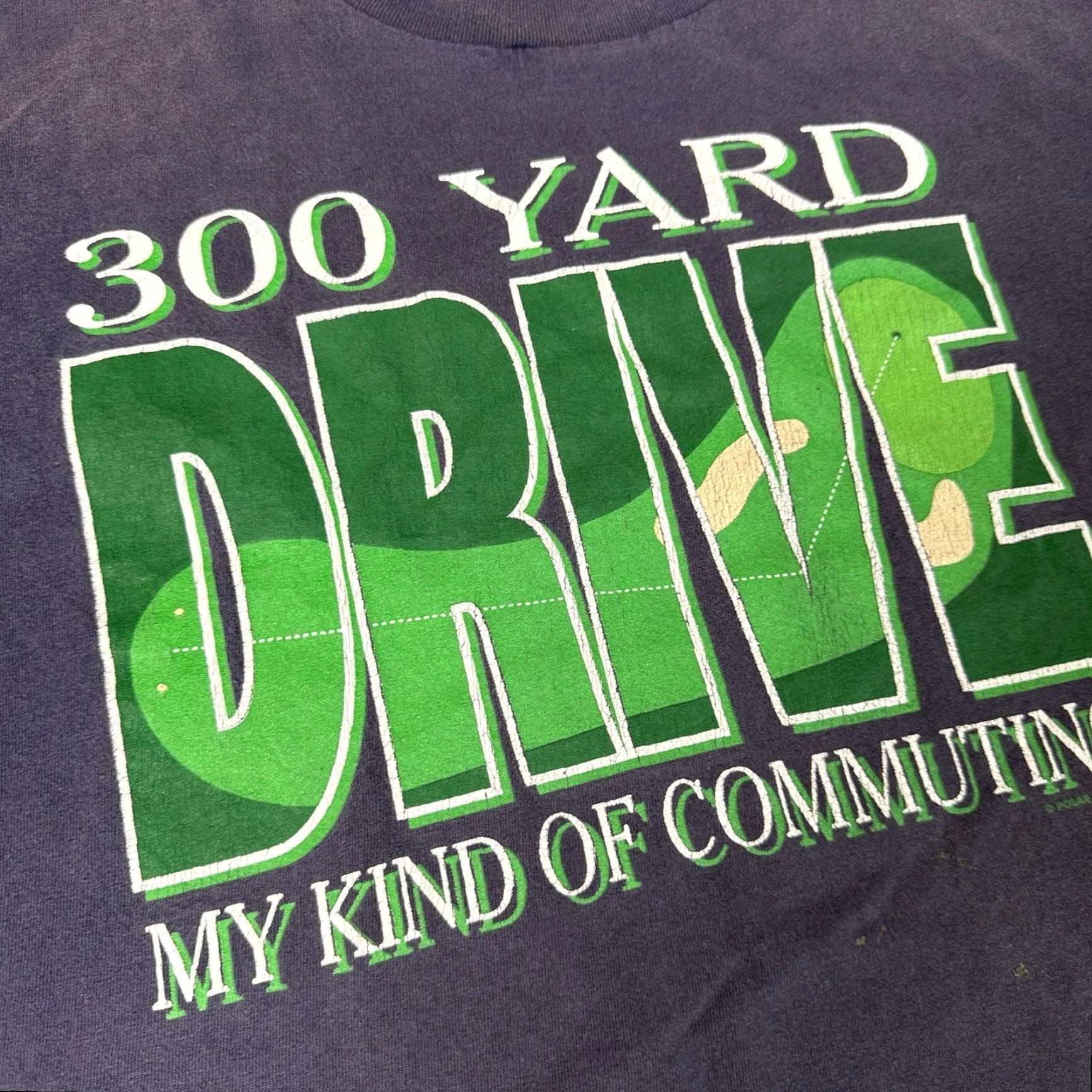 Vintage VINTAGE Golf T Shirt Adult Large Blue 90s Funny Humor 300 Yards Cutoff L Size US L / EU 52-54 / 3 - 3 Thumbnail
