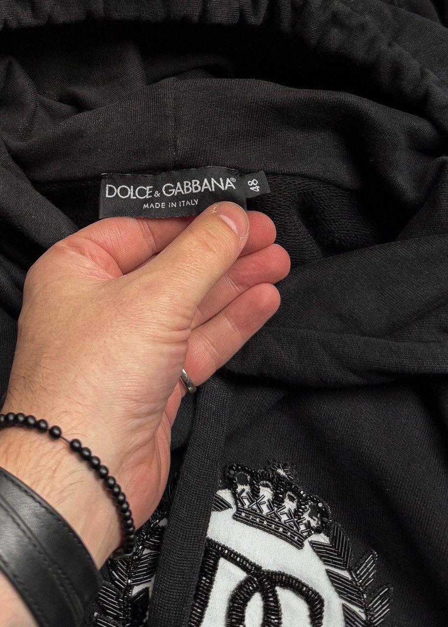 Dolce & Gabbana Dolce & Gabbana Black DG Crown Logo Embroidered Hoodie Size US M / EU 48-50 / 2 - 7 Thumbnail