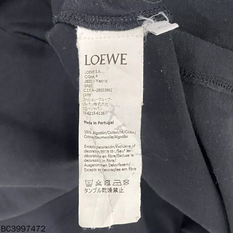 Loewe LOEWE Black logo loose shoulder short sleeves Size L / US 10 / IT 46 - 4 Thumbnail