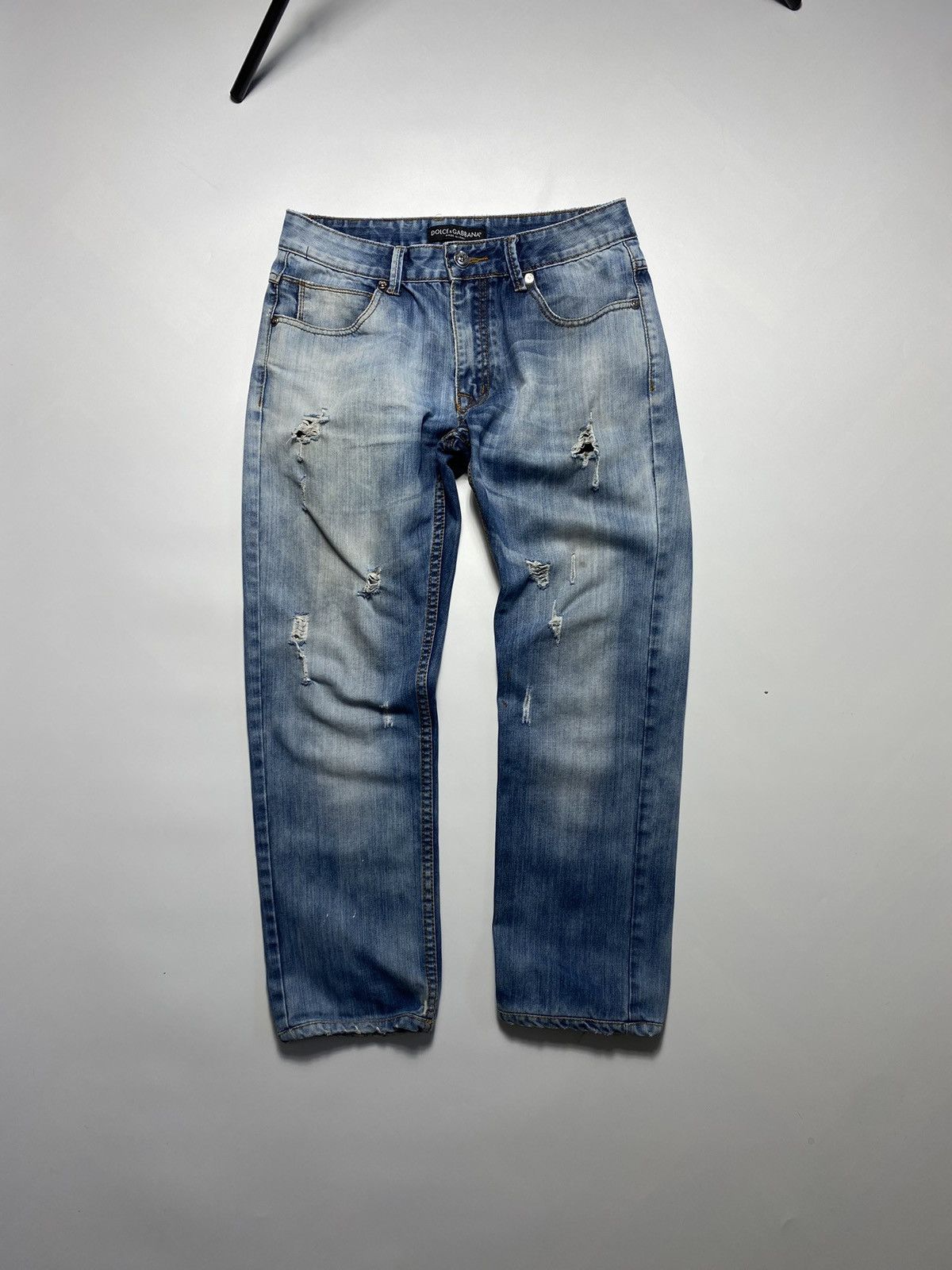 Dolce & Gabbana × Vintage Vintage Dolce Gabbana Washed Denim Distressed Y2K Retro 00s Size US 32 / EU 48 - 1 Thumbnail