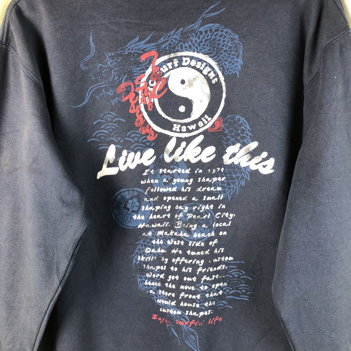 Japanese Brand T&C Surf Designs vintage Dark Blue Sweatshirt #7440 Size US L / EU 52-54 / 3 - 4 Thumbnail