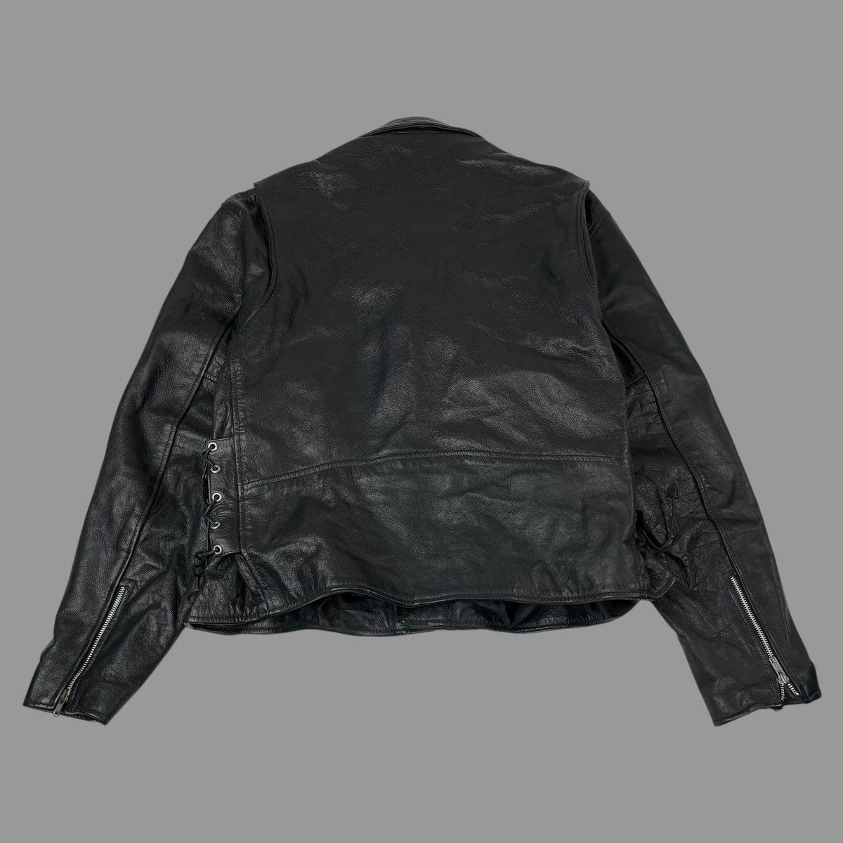 Vintage Vintage 1980s leather zip up biker jacket Size US XL / EU 56 / 4 - 2 Thumbnail