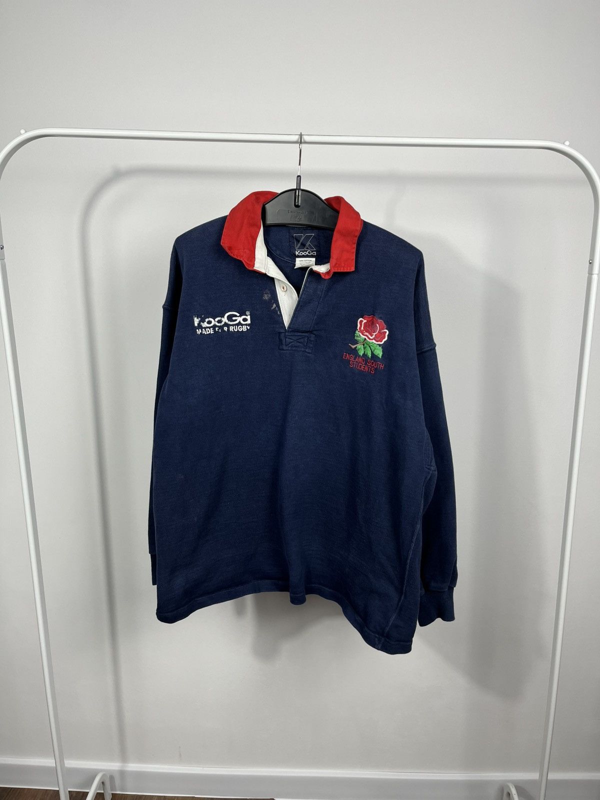 Other Vintage KooGa England South Students Rugby Shirt #6 Cotton Size US L / EU 52-54 / 3 - 1 Thumbnail