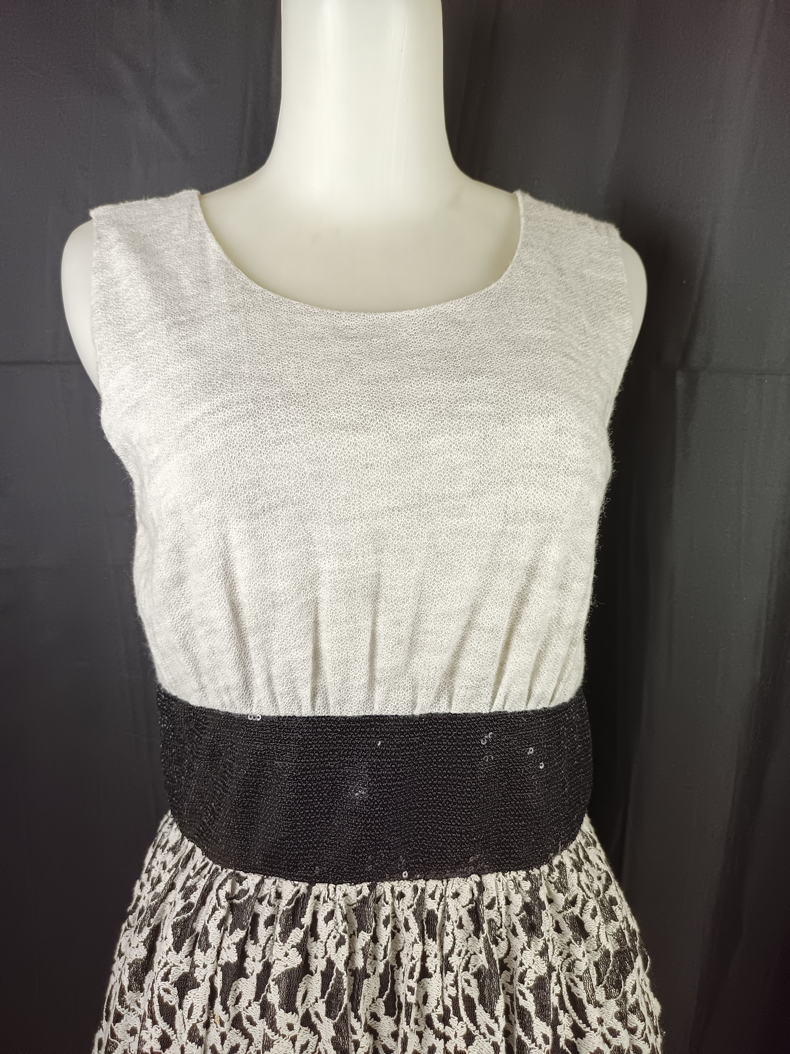 Japanese Brand Cat's Women's Sleeveless Side Zipper Black Sequin Lace Dress Size M / US 6-8 / IT 42-44 - 12 Thumbnail