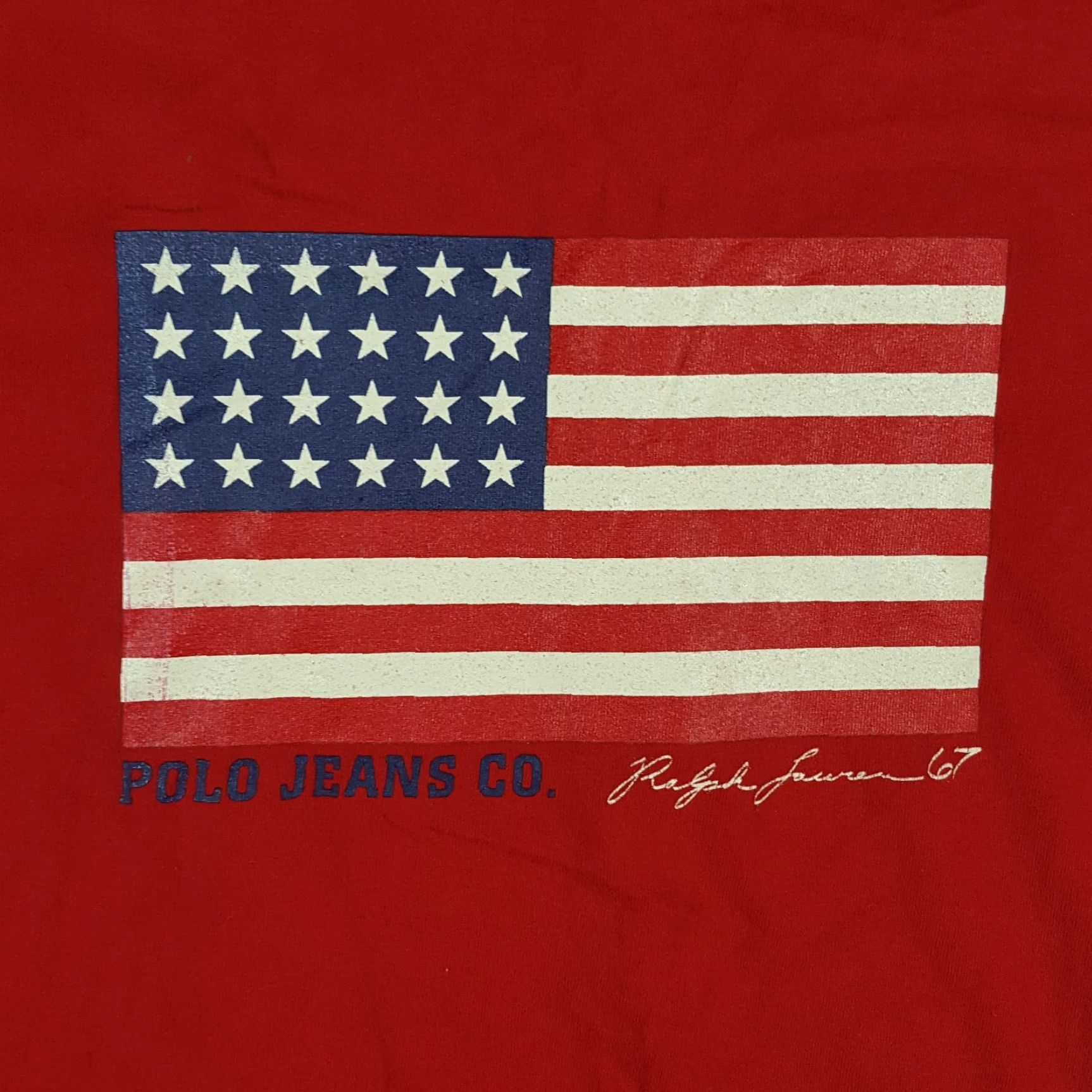 Ralph Lauren VINTAGE Ralph Lauren Polo T-Shirt Men's Medium Red Flag Logo 90s 00s Y2K Retro American Style Size US M / EU 48-50 / 2 - 3 Thumbnail