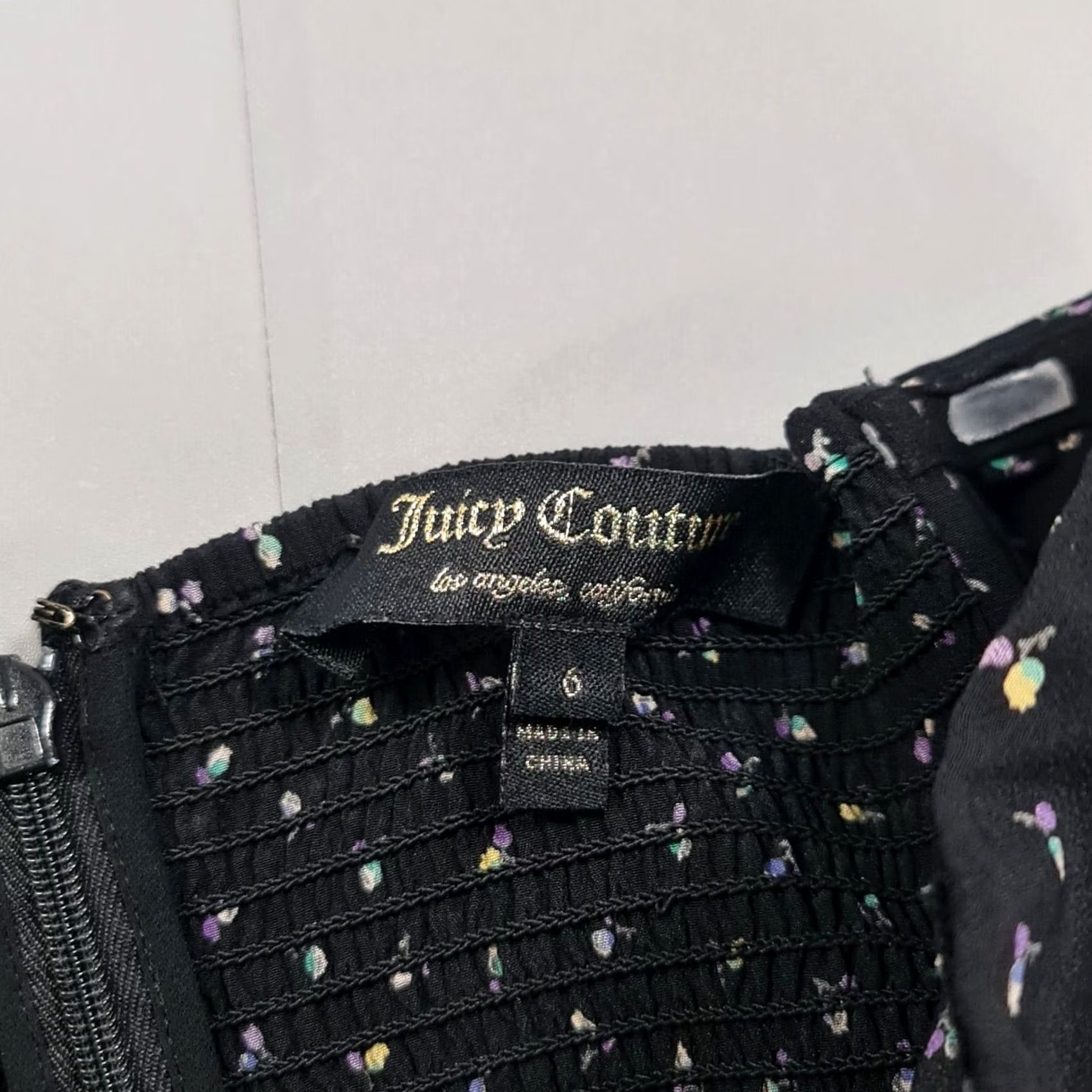 Juicy Couture Juicy Couture Womens Jumpsuit Silk Black 6 UK Sleeveless Floral Zip Regular One-Piece Womens Size 28" / US 6 / IT 42 - 3 Thumbnail