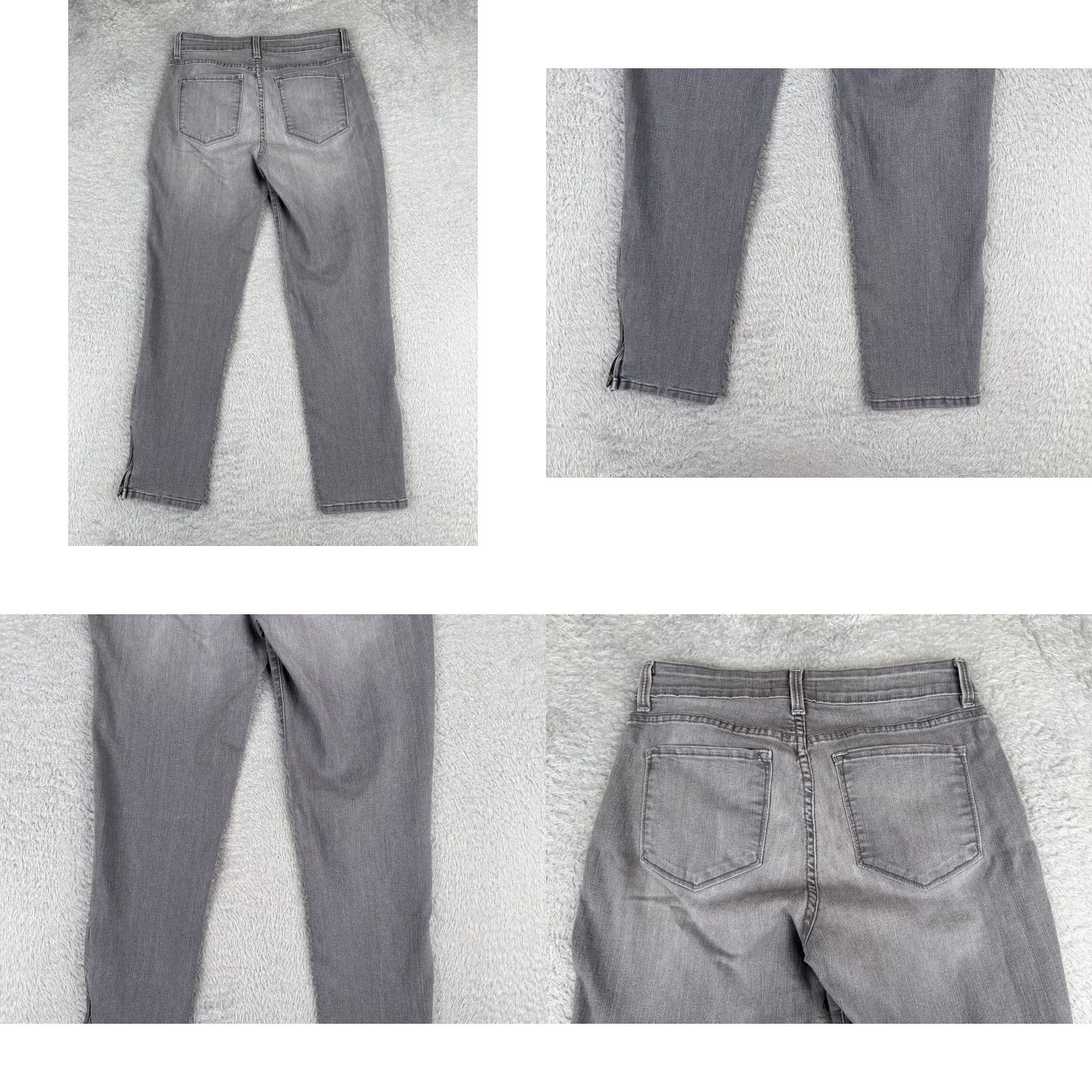 NYDJ NYDJ Jeans Womens 6 Gray Denim Skinny Ankle Zip NYDJ Jeans 28x27 Cord 5-Pocket Solid Cotton Medium Rise Denim Wash Vintage No Size 28" / US 6 / IT 42 - 10 Thumbnail