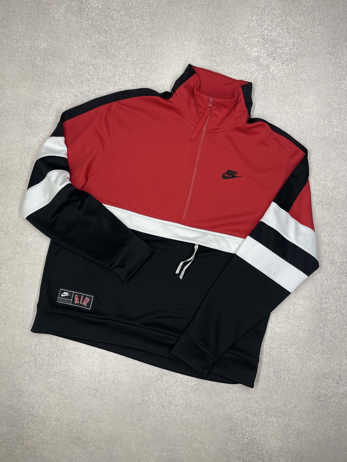 Mens Nike Air Sportswear 1/4 Half Zip Black/Red ACG TECH