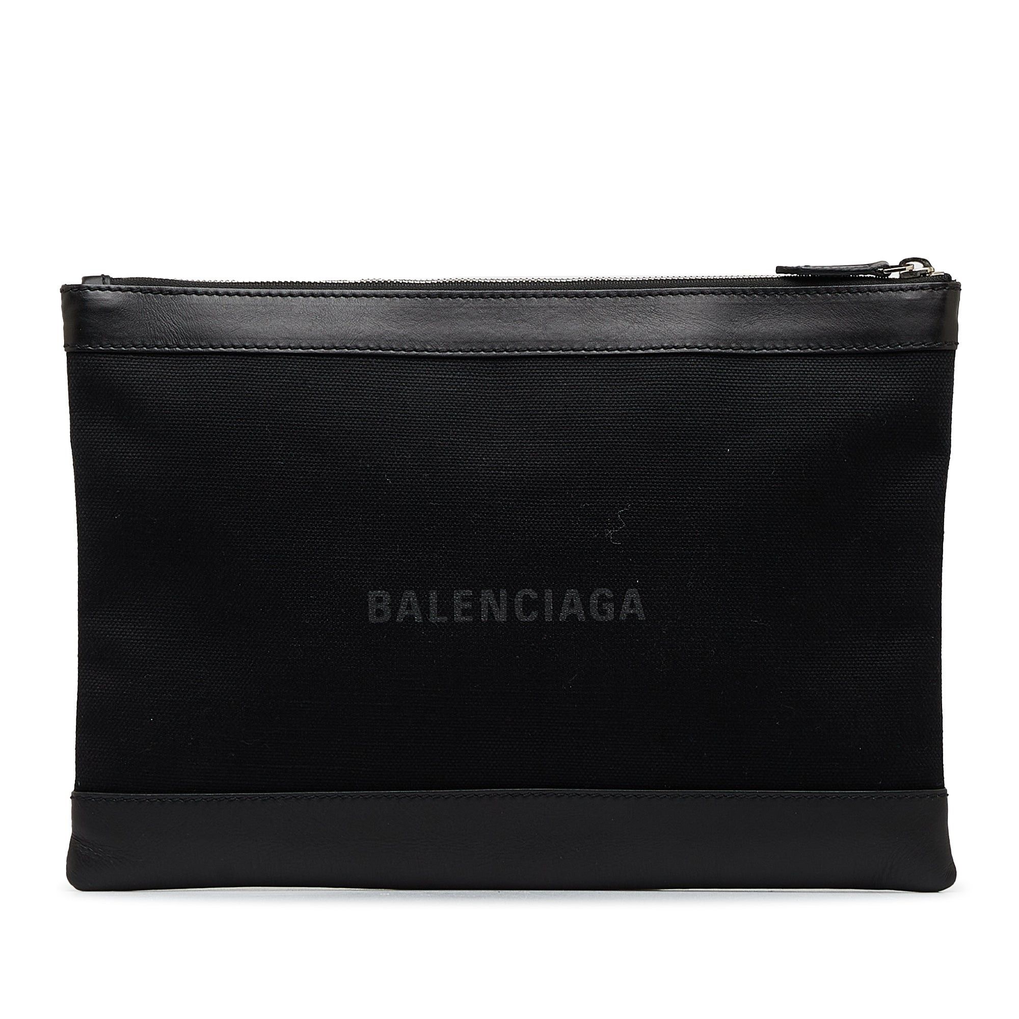 image of Balenciaga Canvas Everyday Clutch Bag in Black, Women's