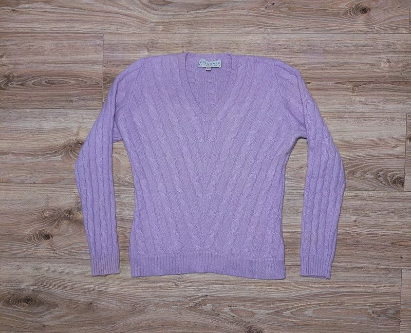 Vintage 100% cashmere sweater light purple luxury soft unique Size XL / US 12-14 / IT 48-50 - 1 Thumbnail