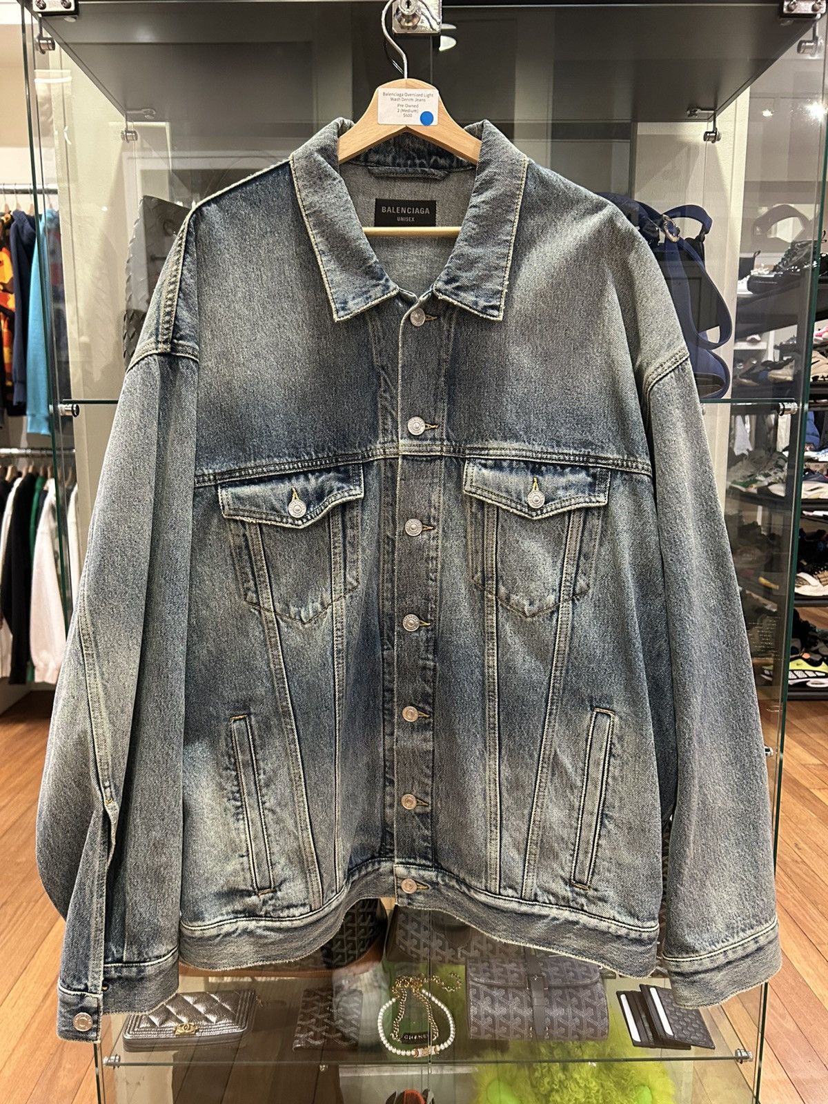 Balenciaga Balenciaga Oversized Light Wash Denim Jacket Size US M / EU 48-50 / 2 - 1 Thumbnail