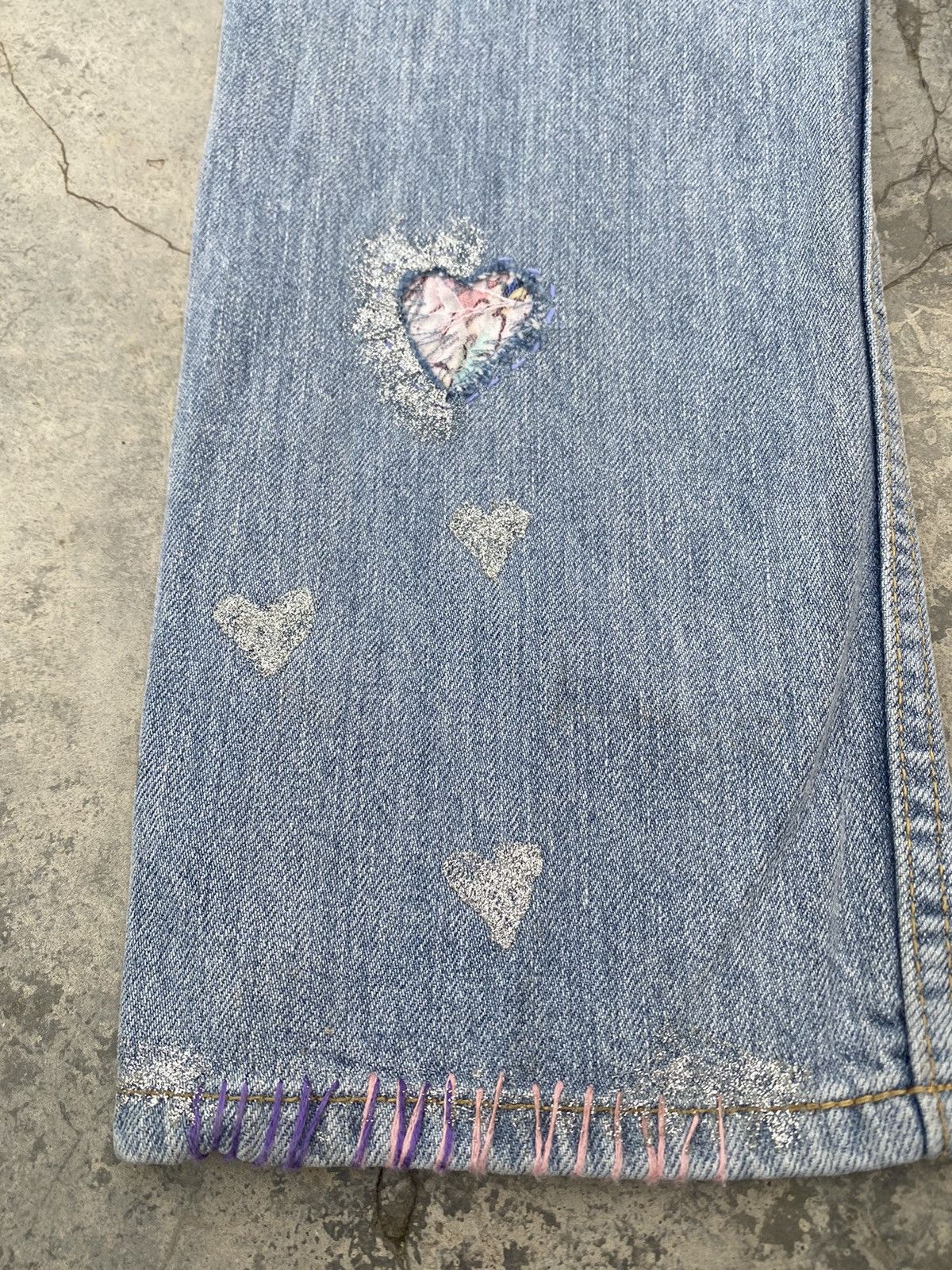 Issey Miyake TSUMORI CHISATO Heart Patch Jeans Size 28" / US 6 / IT 42 - 12 Thumbnail