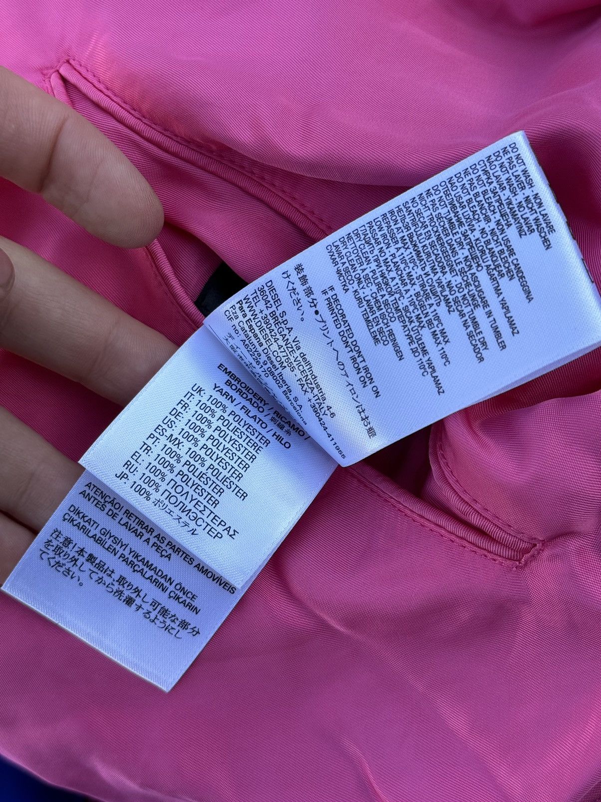 Other Diesel double side silk printed bomber jacket pink black Size US L / EU 52-54 / 3 - 15 Thumbnail