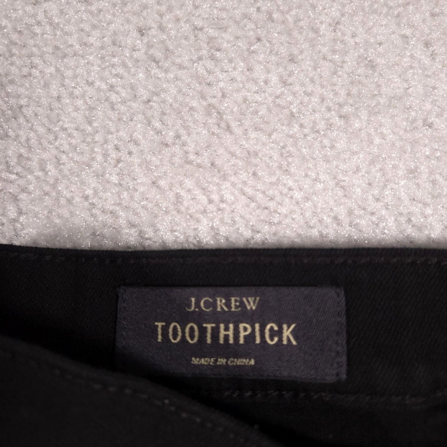 J.Crew J.CREW Toothpick Jeans Womens 25 Black Mid Rise Distressed Skinny Stretch Denim Jeans Size 42" / US 20 - 6 Thumbnail