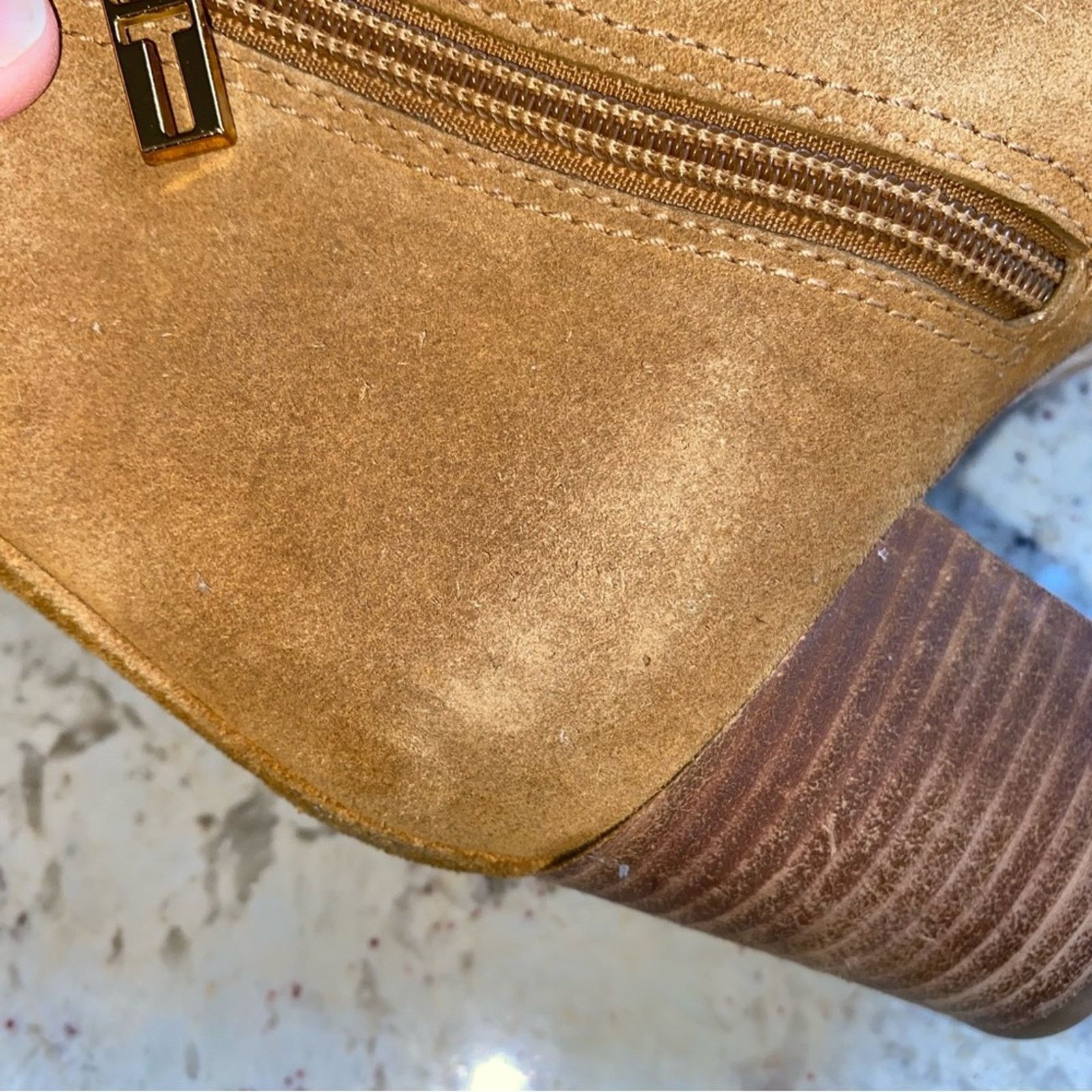 Tory Burch Tory Burch Sabe $398 Caramel Suede Ankle Booties size 9M EUC Size US 9 / IT 39 - 14 Thumbnail