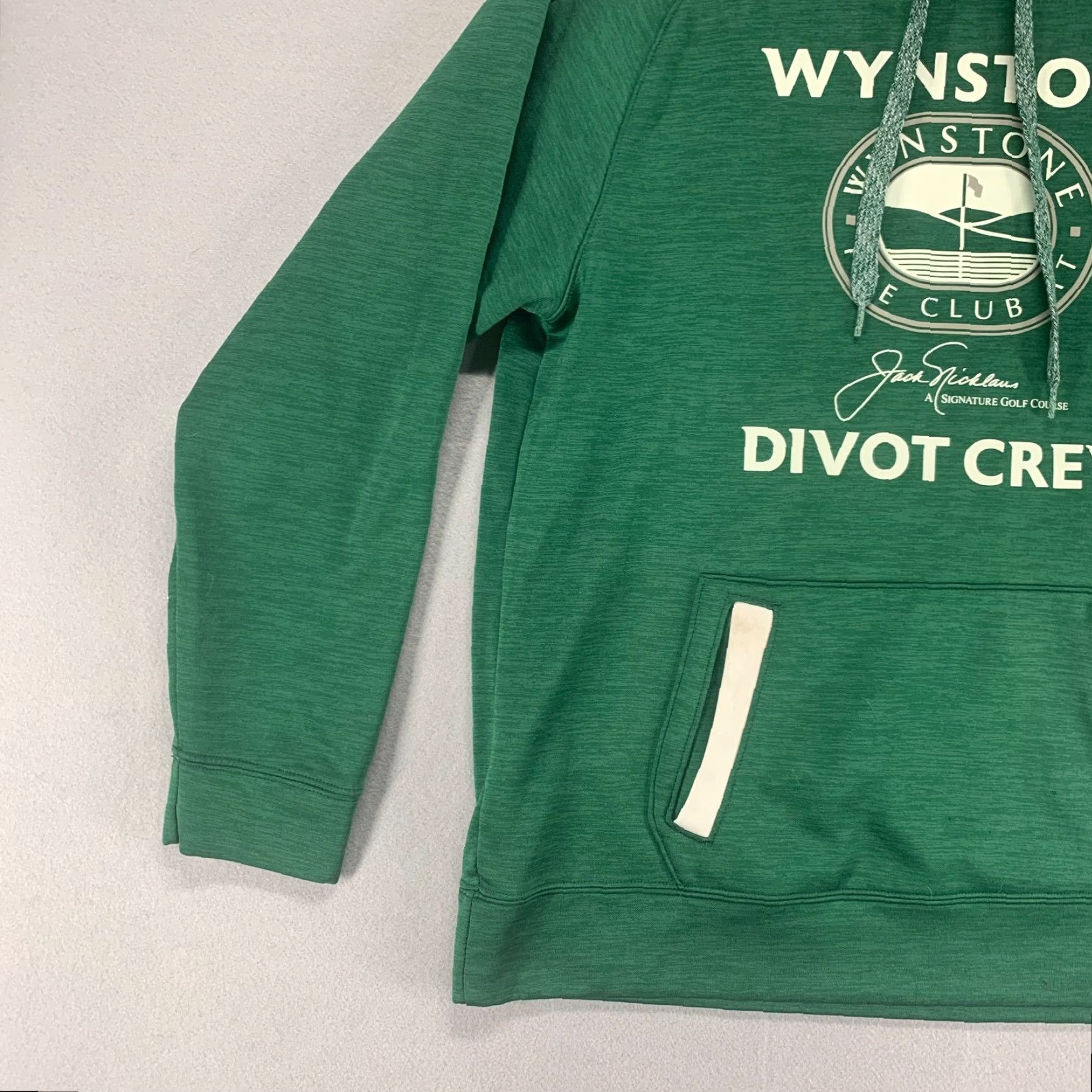 Vintage Jack Nicklaus Hoodie Mens Medium Green Pullover Divot Crew Pullover Wynstone Logo Pockets Lightweight Outdoor Pattern Solid Size US M / EU 48-50 / 2 - 5 Thumbnail