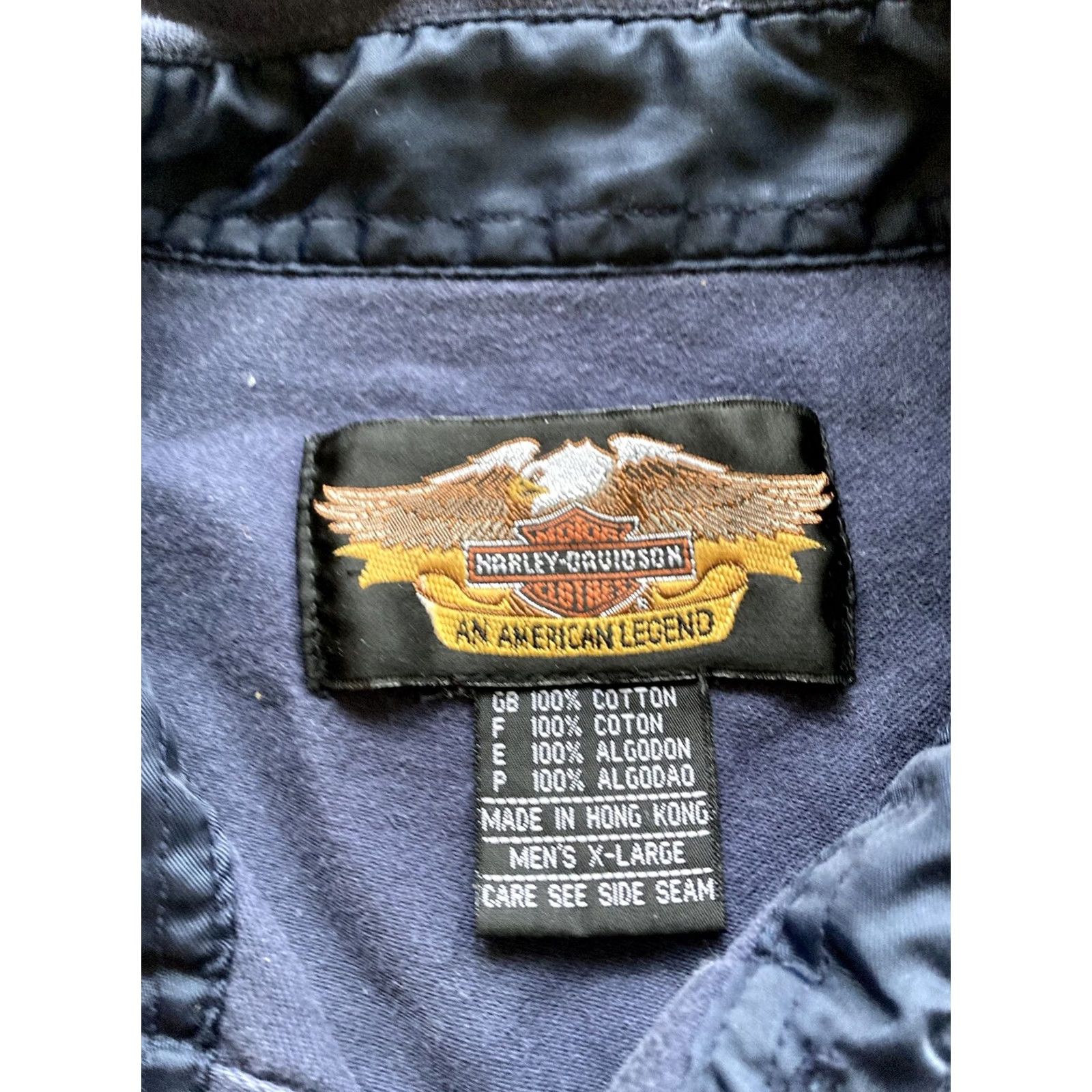 Harley Davidson VINTAGE Harley-Davidson Shirt Mens XL Long Sleeve Button Up Blue Size US XL / EU 56 / 4 - 6 Thumbnail